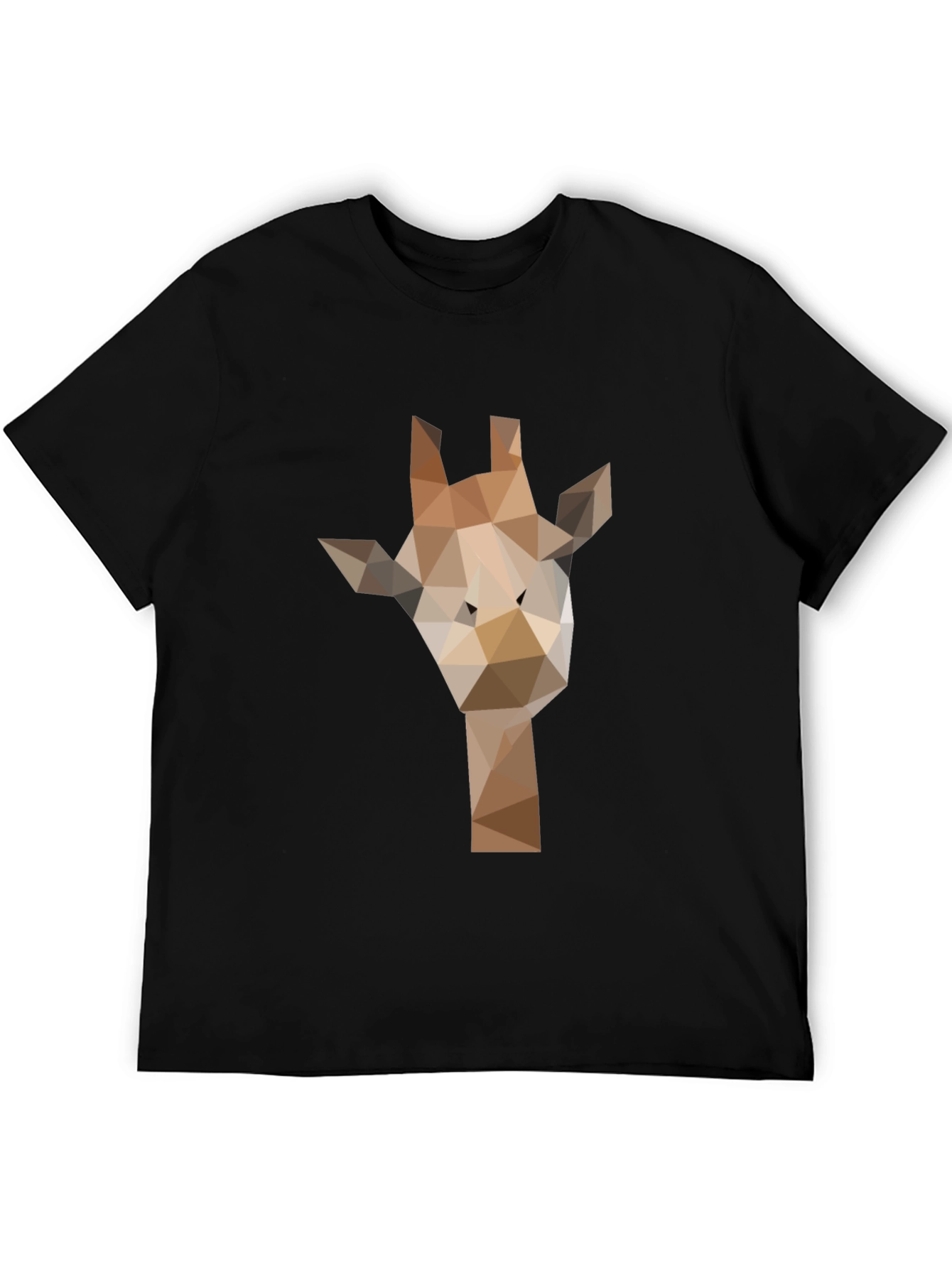 Black Geometric Giraffe Graphic Tee - Modern Black T-Shirt view 5