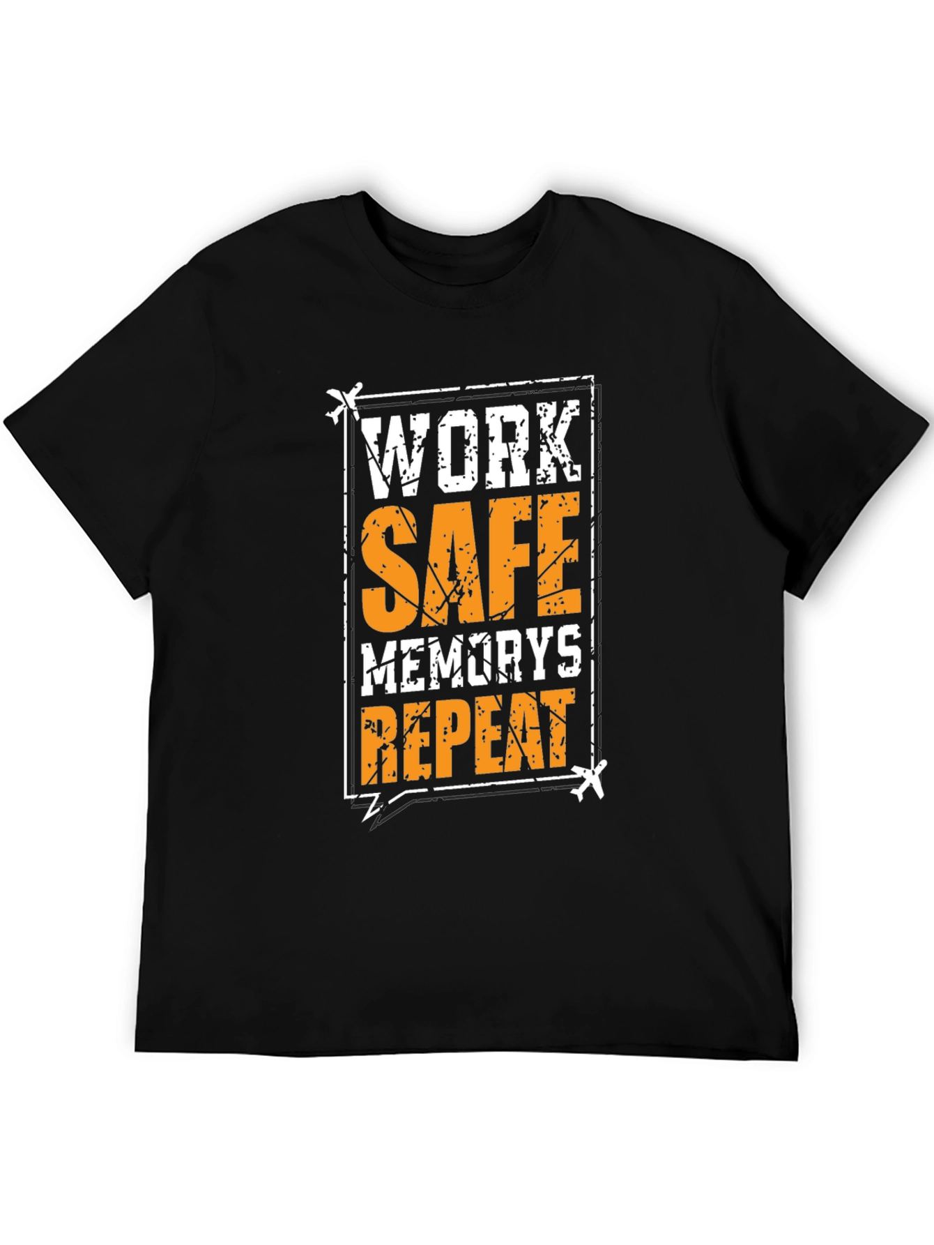 Black Work Safe Memories Repeat Black T-Shirt view 5