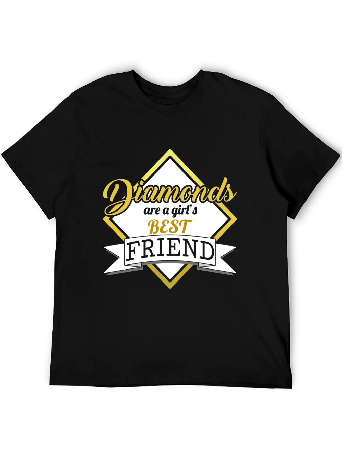 Black Diamonds Are a Girl's Best Friend Black Graphic Tee view 5