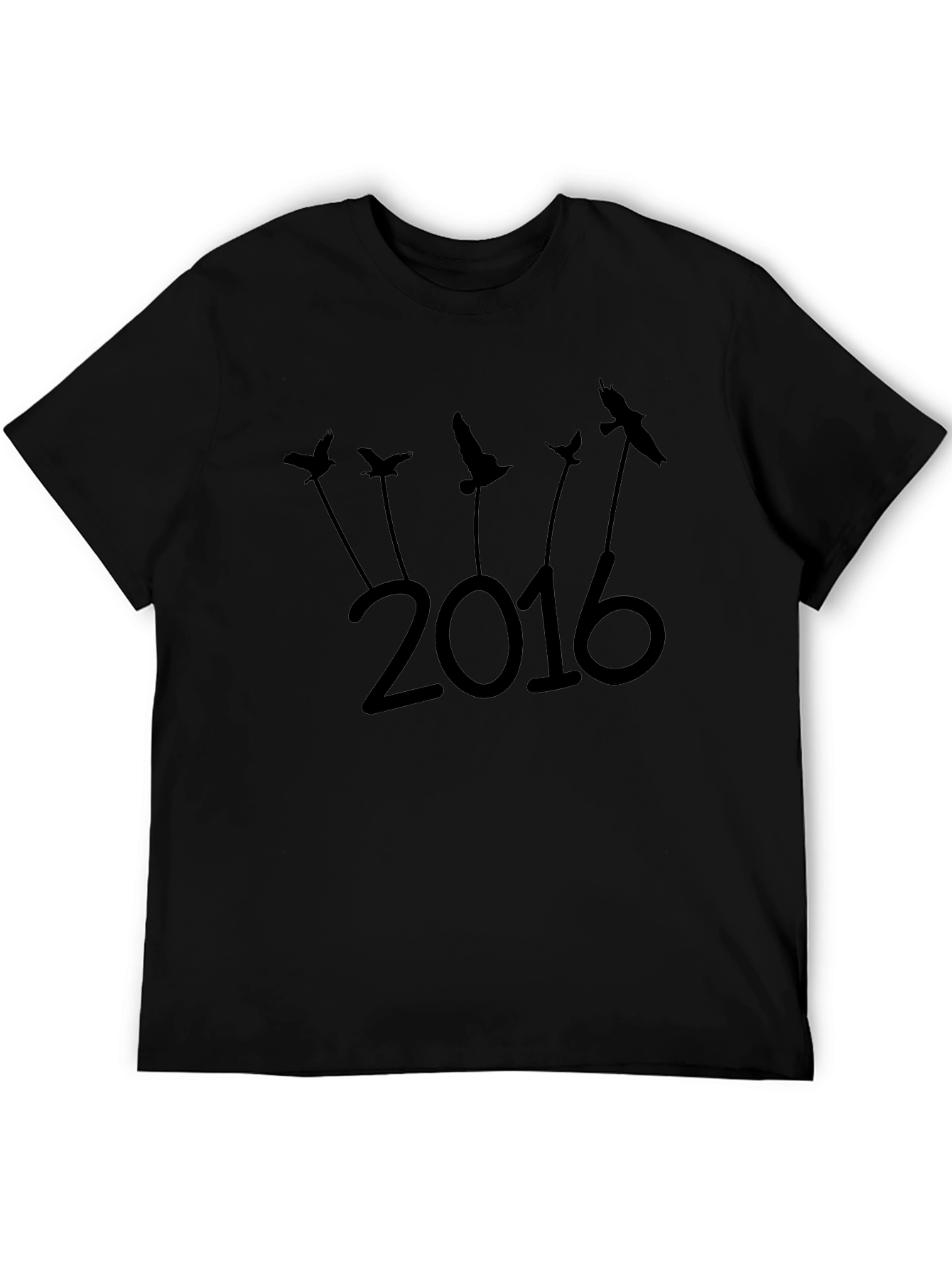 Black 2016 Bird Silhouette Graphic Tee - Stylish & Unique view 5