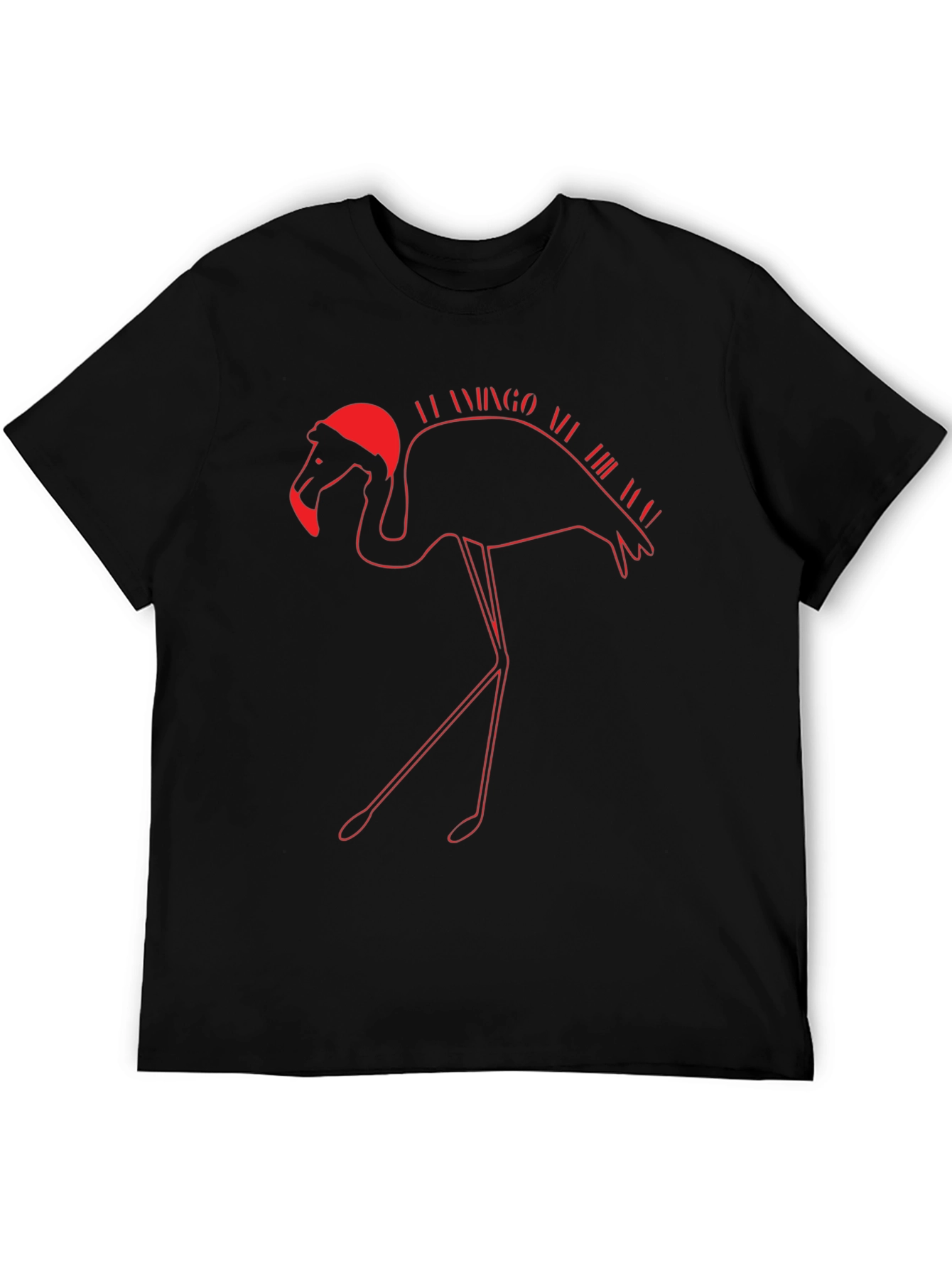 Black Festive Flamingo T-Shirt - Holiday Apparel view 5