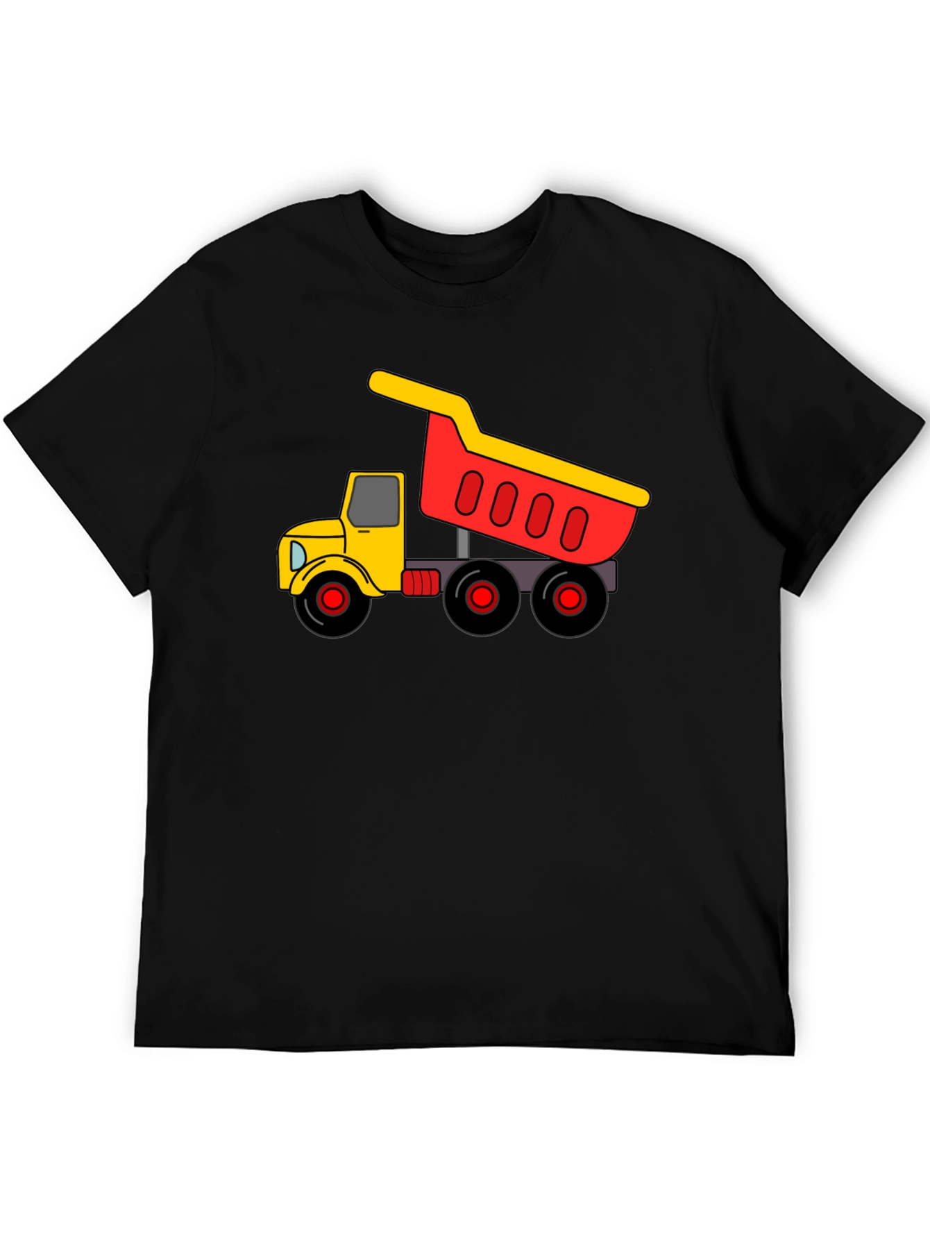 Black Dump Truck Graphic Tee - Black Cotton Blend view 5