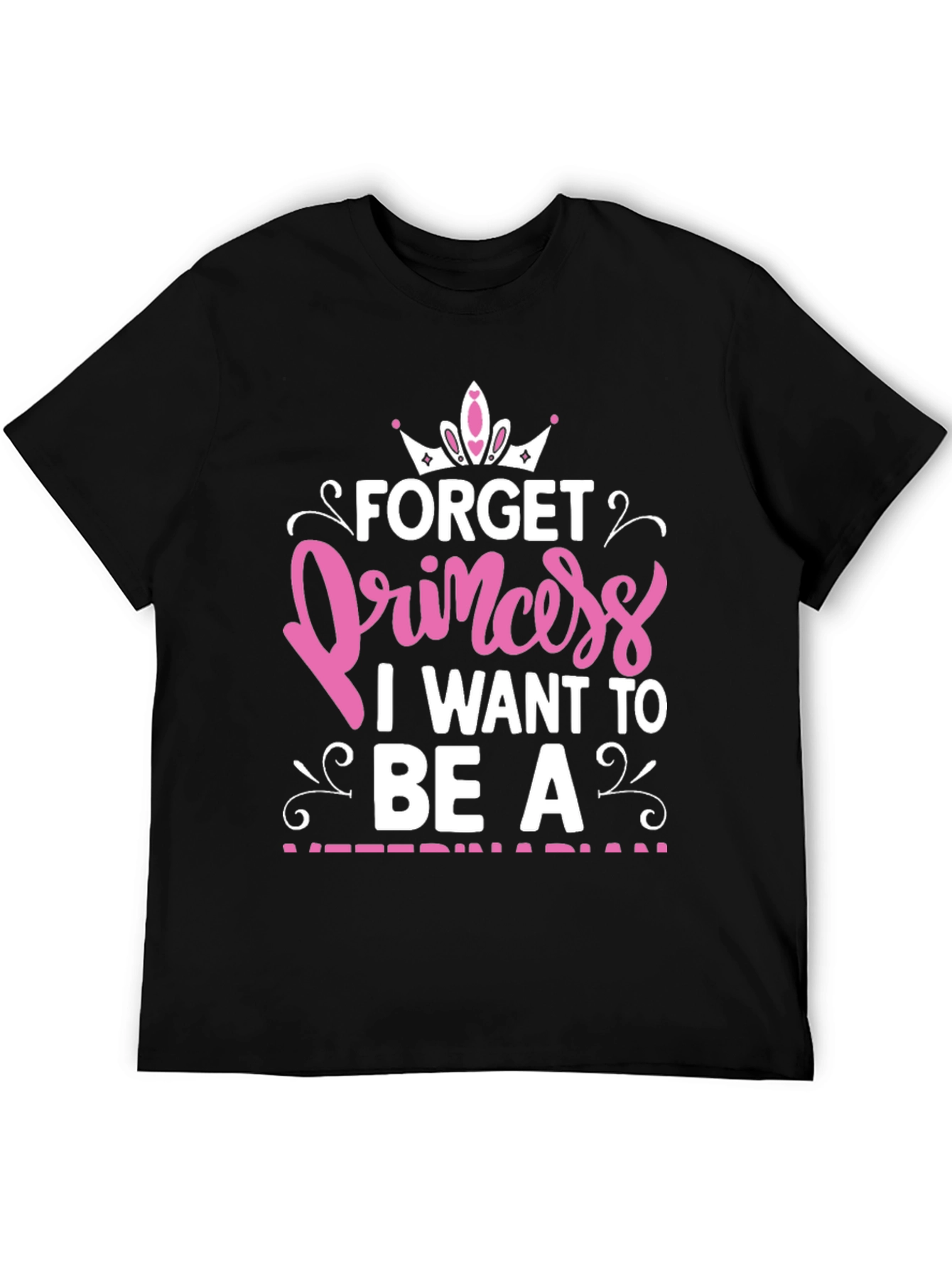 Black Forget Princess T-Shirt - Veterinarian view 5