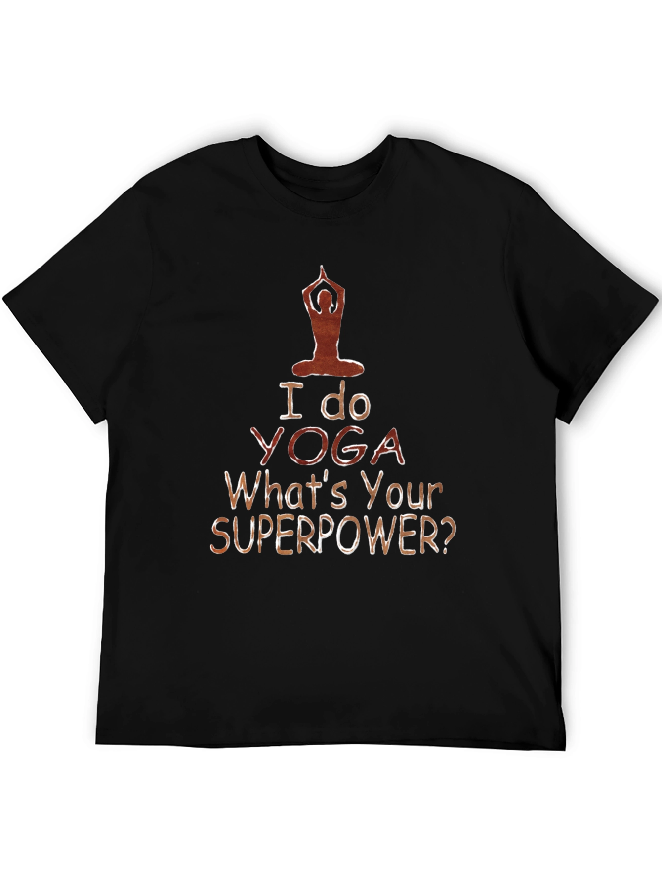 Black Yoga Superpower Tee - Mens Black T-Shirt view 5