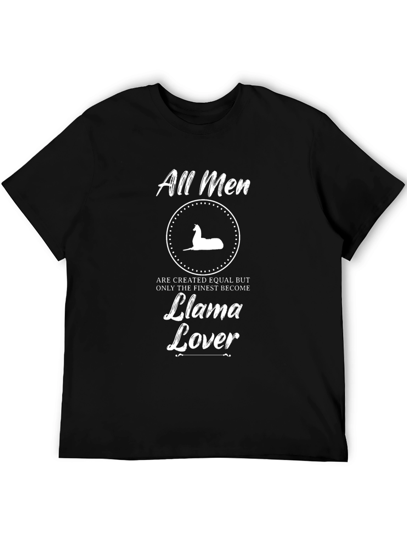 Black All Men Llama Lover Graphic Tee view 5