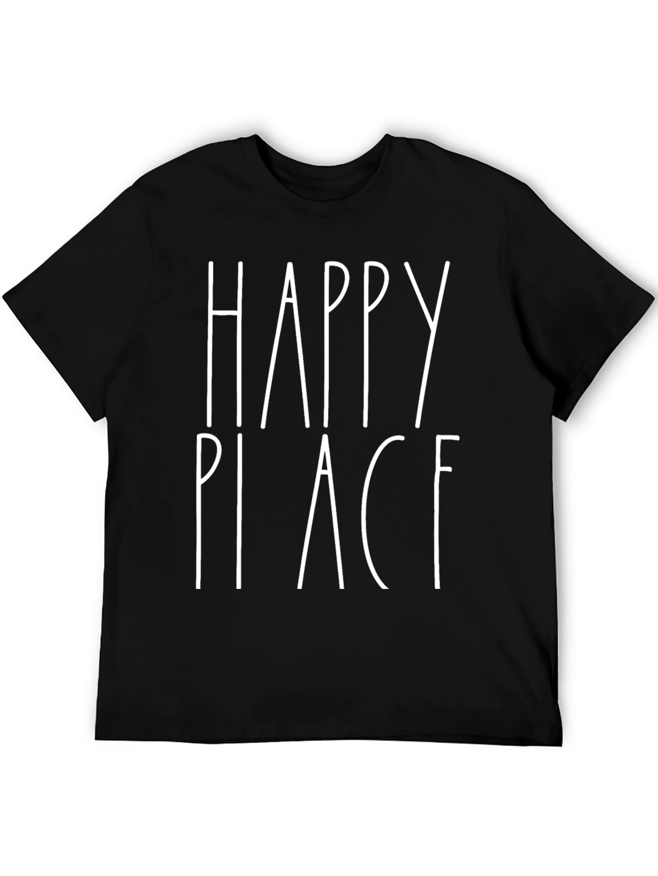 Black Happy Place Graphic Tee - Black Cotton T-Shirt view 5