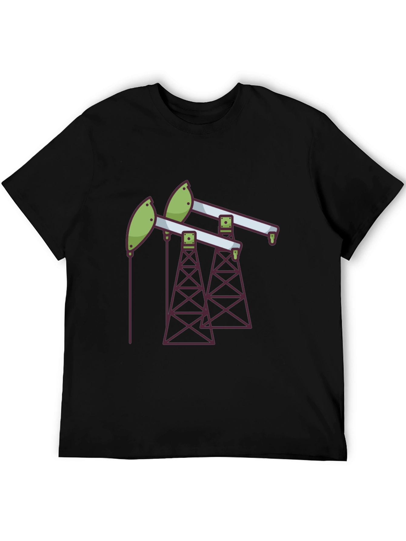 Black Black Oil Rig T-Shirt - Modern Graphic Tee view 5