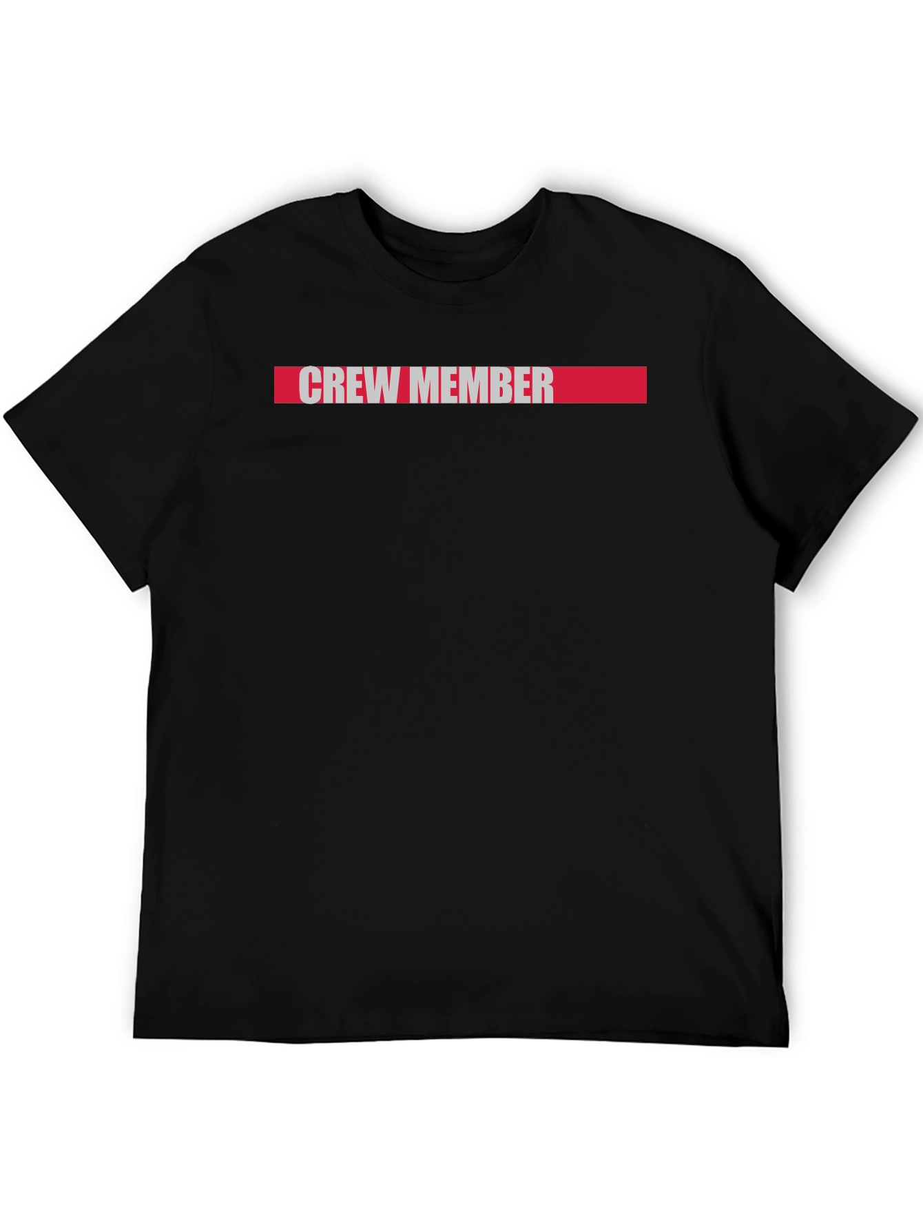 Black Crew Member Graphic Tee - Black Cotton Casual T-Shirt view 5