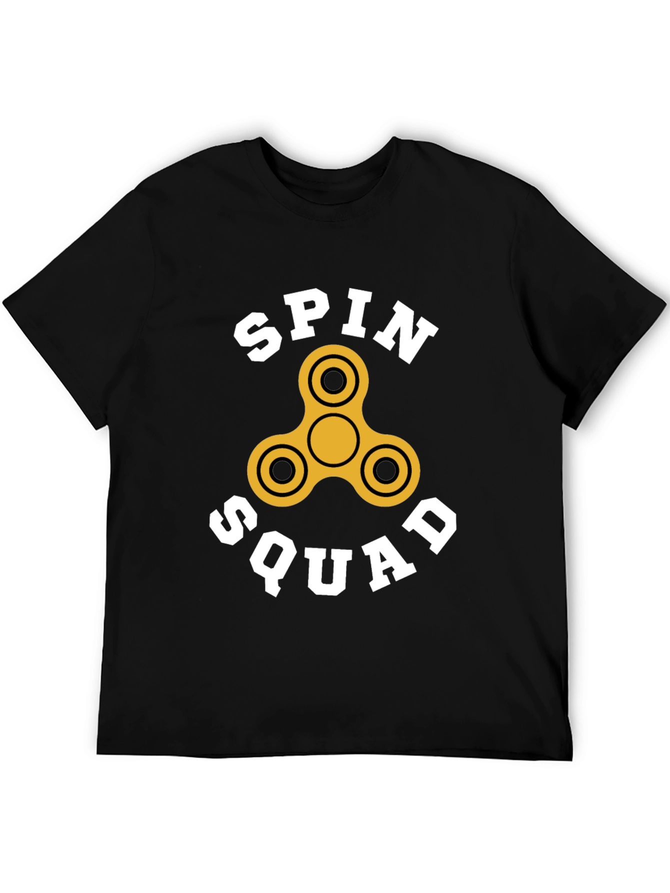 Black Spin Squad T-Shirt - Fidget Spinner Design view 5