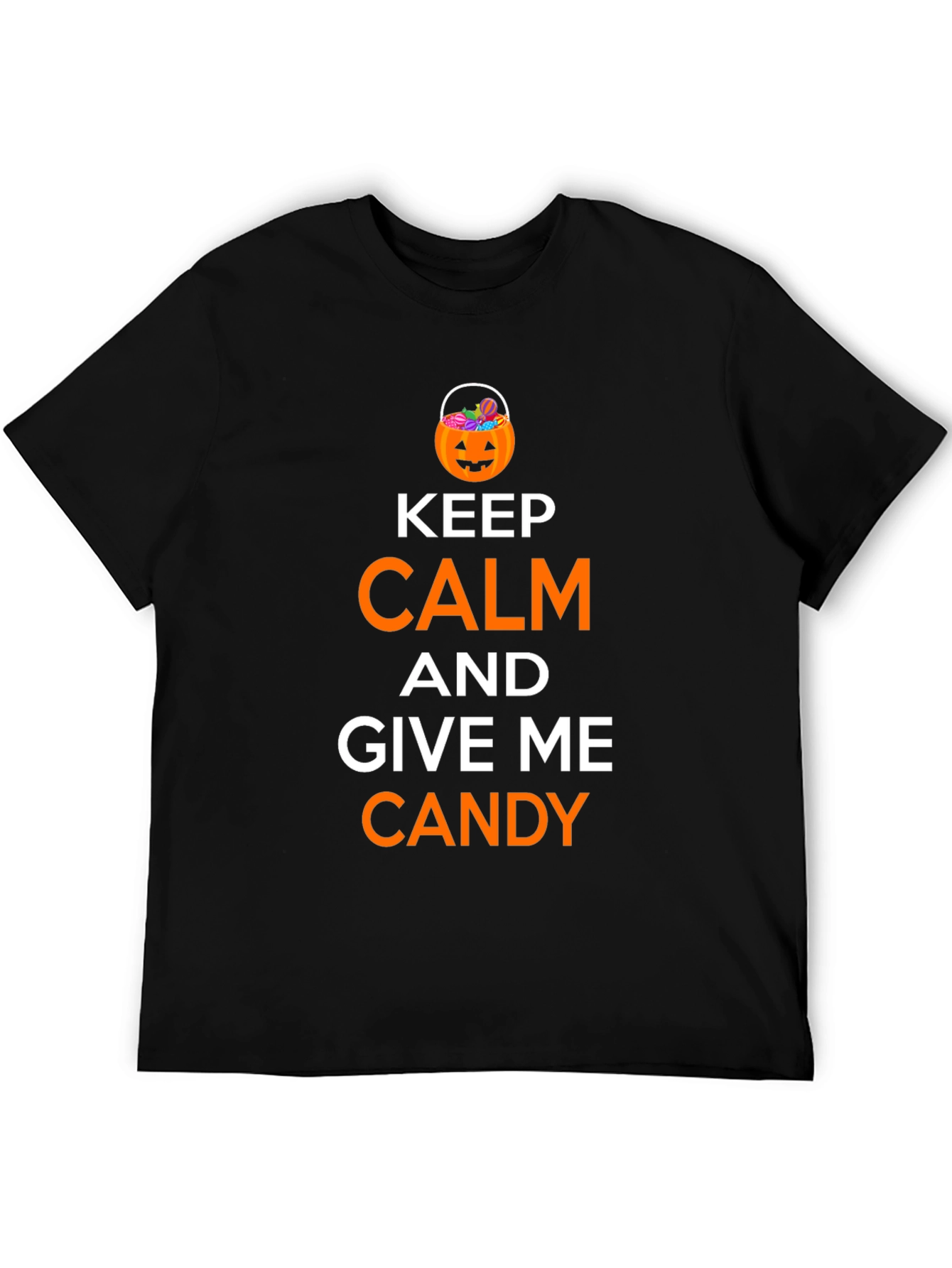 Black Keep Calm and Give Me Candy Halloween T-Shirt view 5