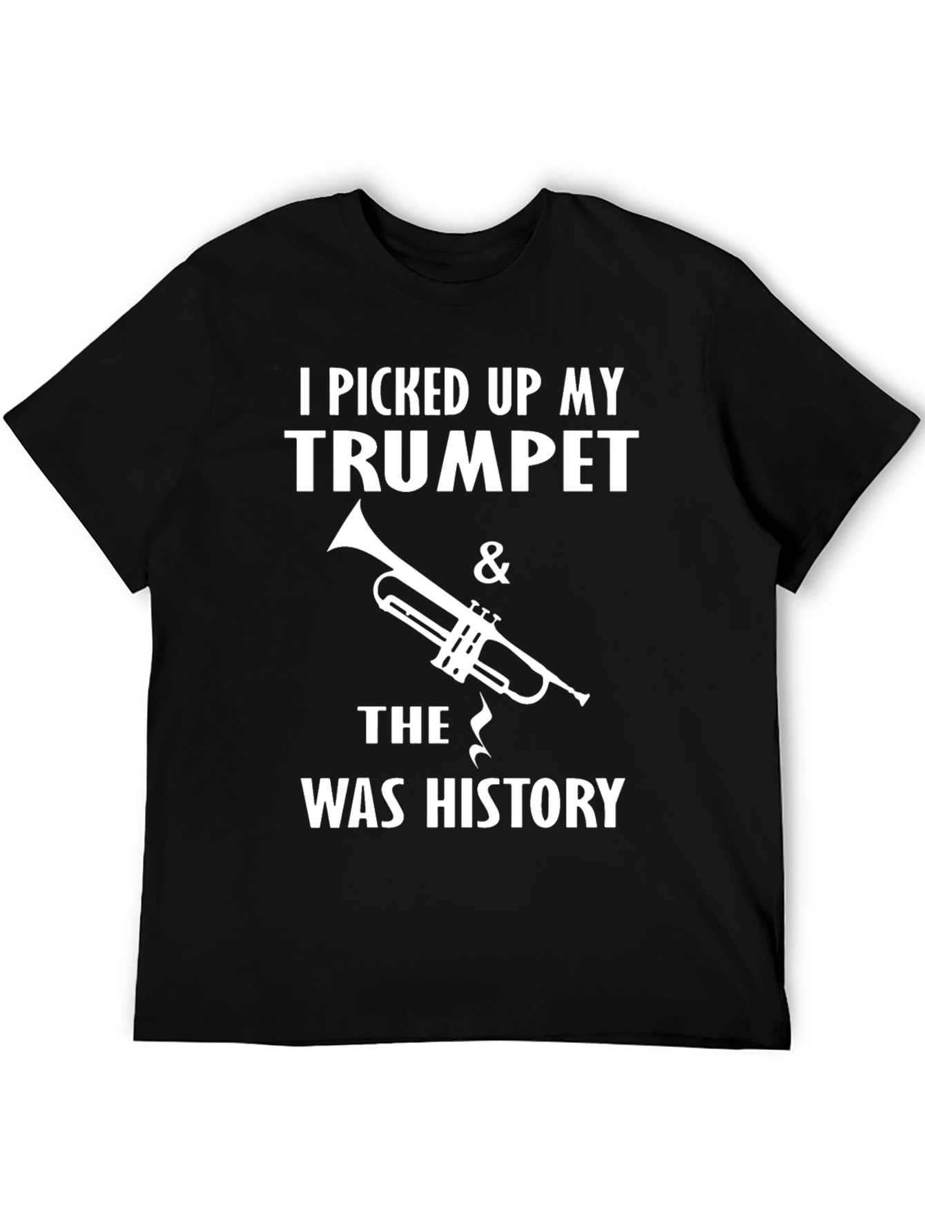 Black Trumpet History Black T-Shirt view 5