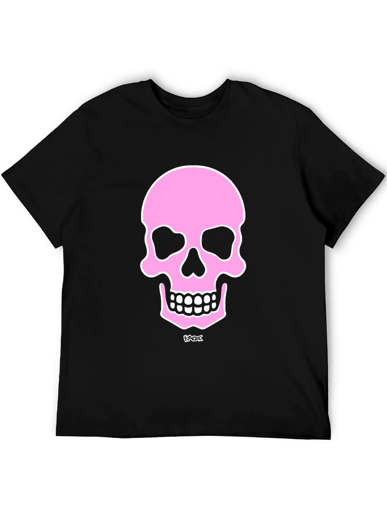 Black Pink Skull Graphic Black T-Shirt view 5