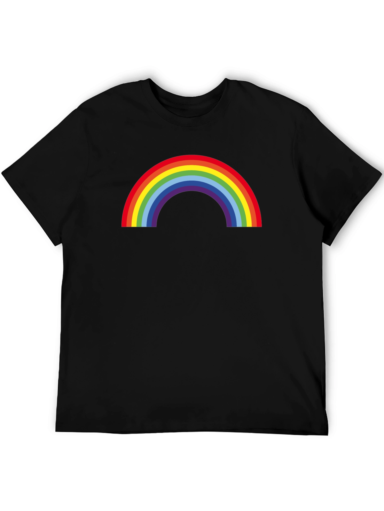 Black Rainbow Pride T-Shirt - Black Crew Neck Tee view 5