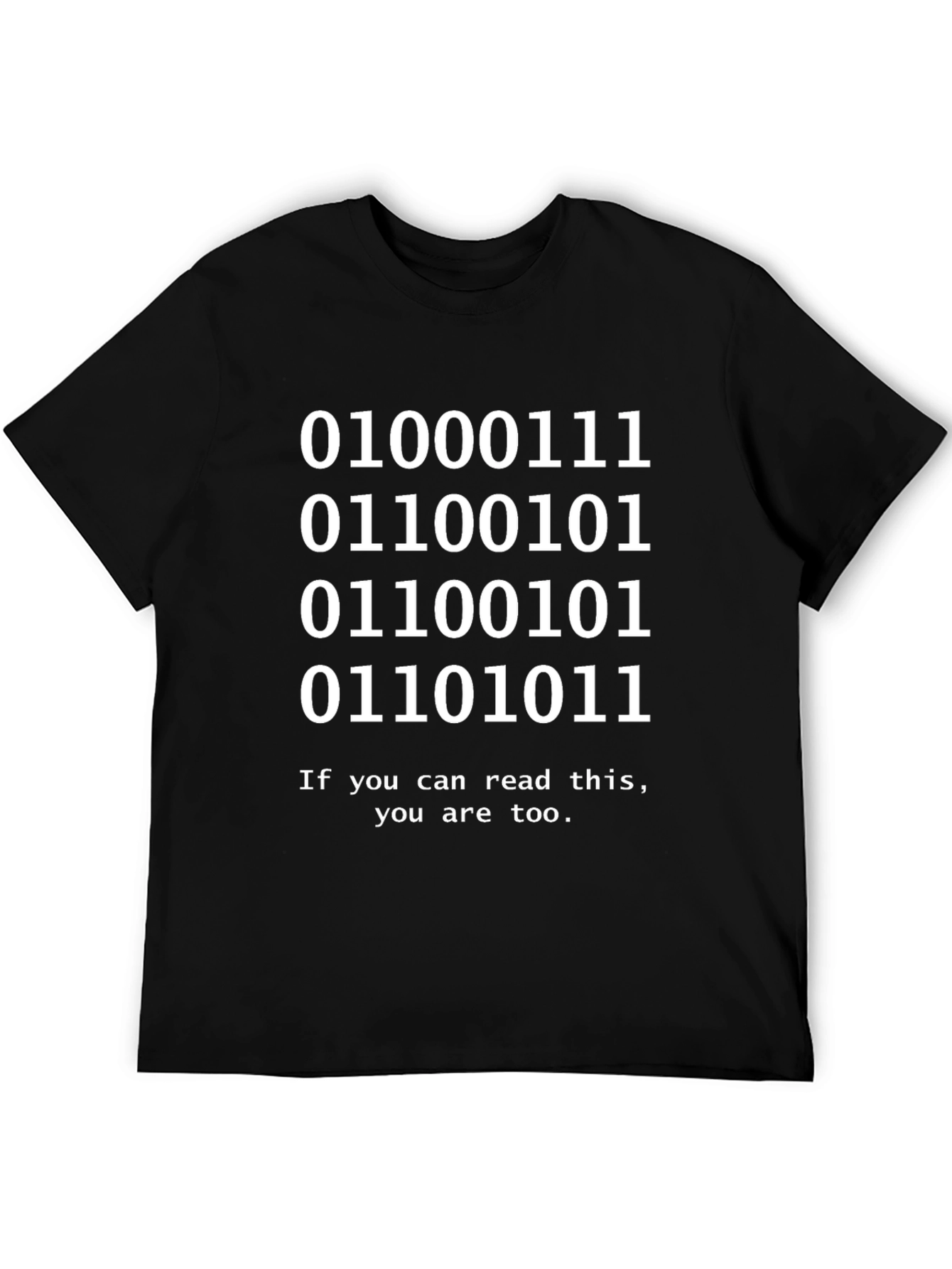 Black Binary Code T-Shirt - Funny Programmer Geek Tee view 5