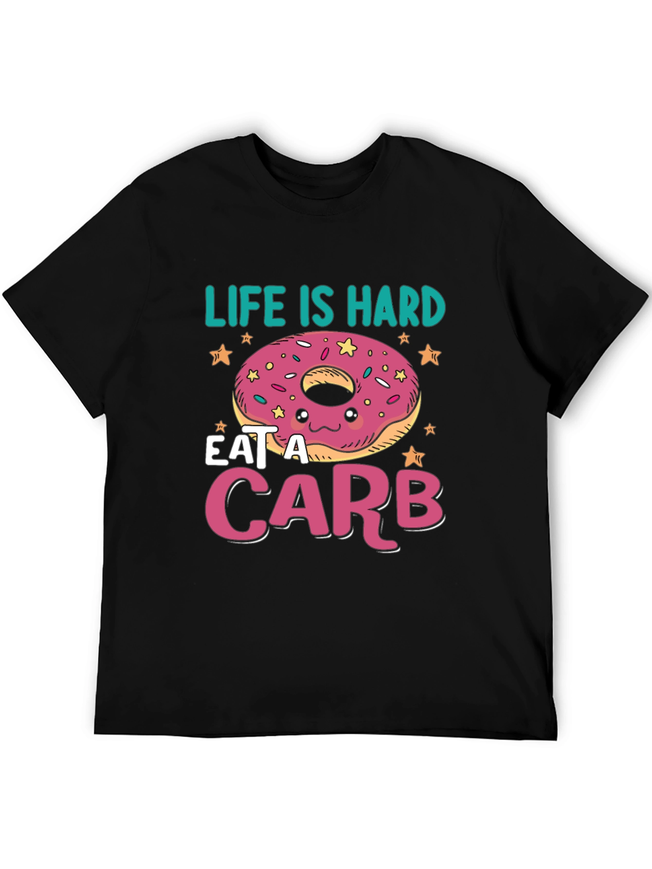 Black Life Is Hard, Eat a Carb Donut T-Shirt view 5