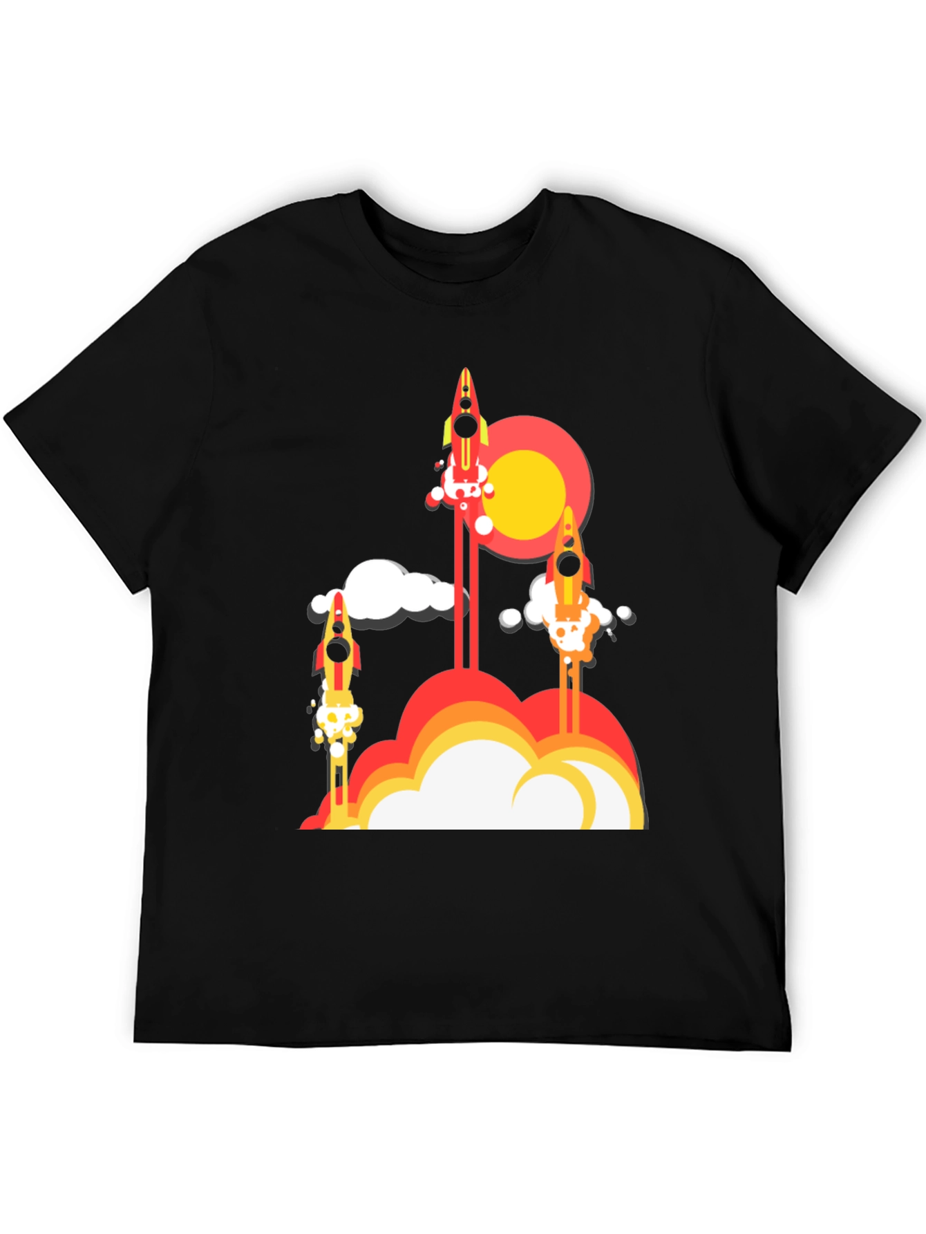 Black Rocket Launch Graphic Tee - Retro Style view 5