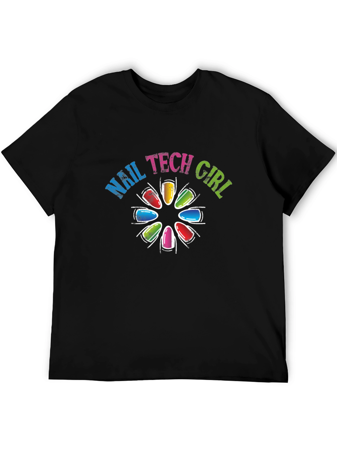 Black Nail Tech Girl T-Shirt view 5