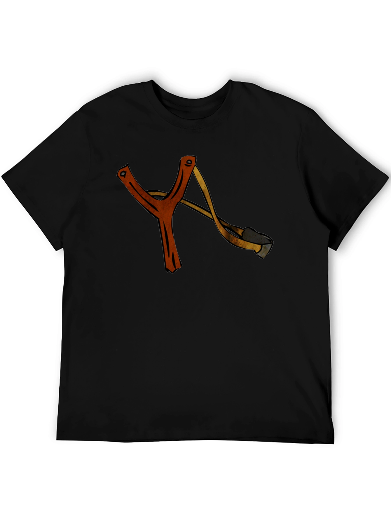 Black Slingshot T-Shirt: Retro Style Casual Tee view 5