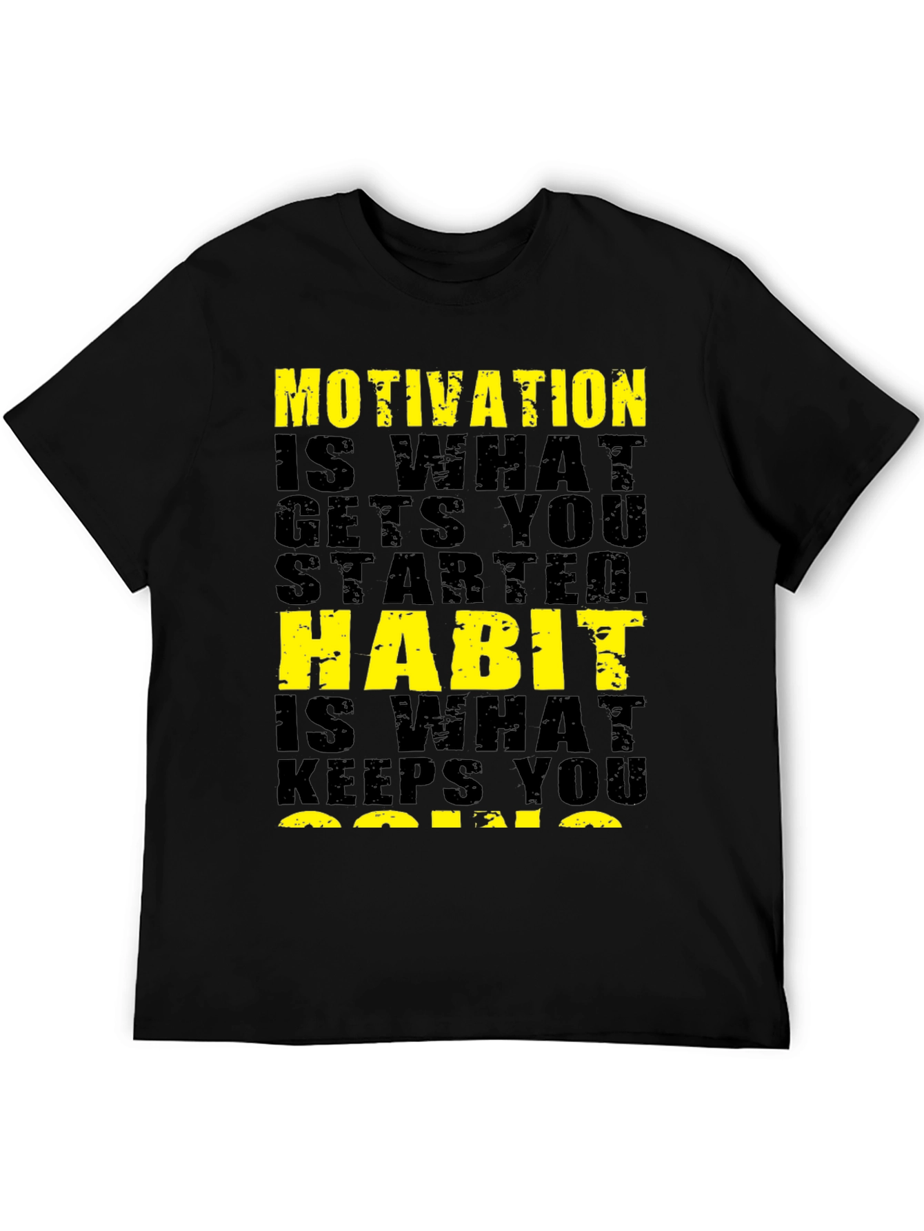 Black Motivational Quote Black T-Shirt view 5