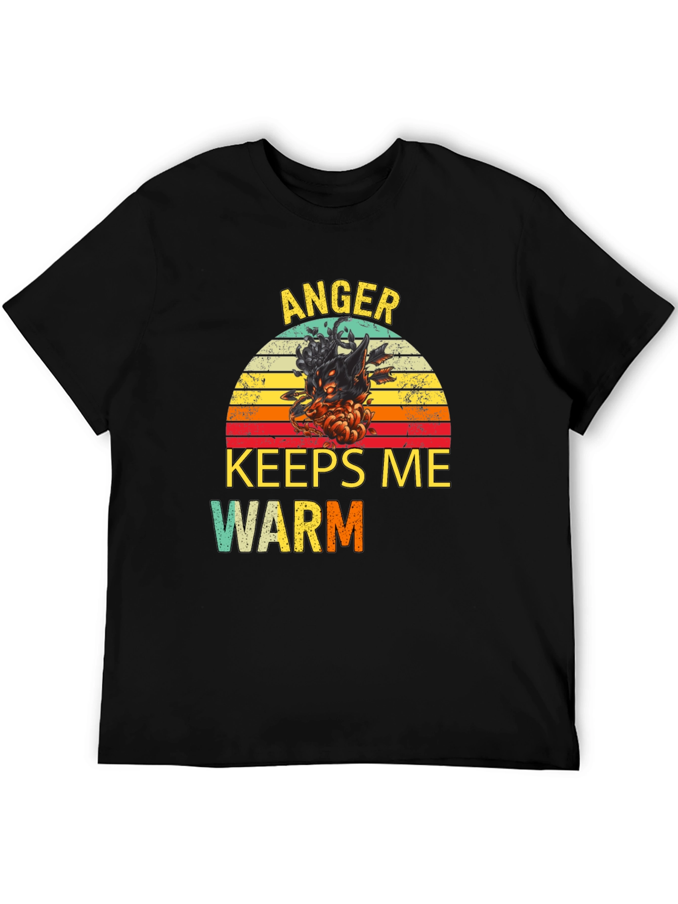 Black Anger Keeps Me Warm T-Shirt view 5