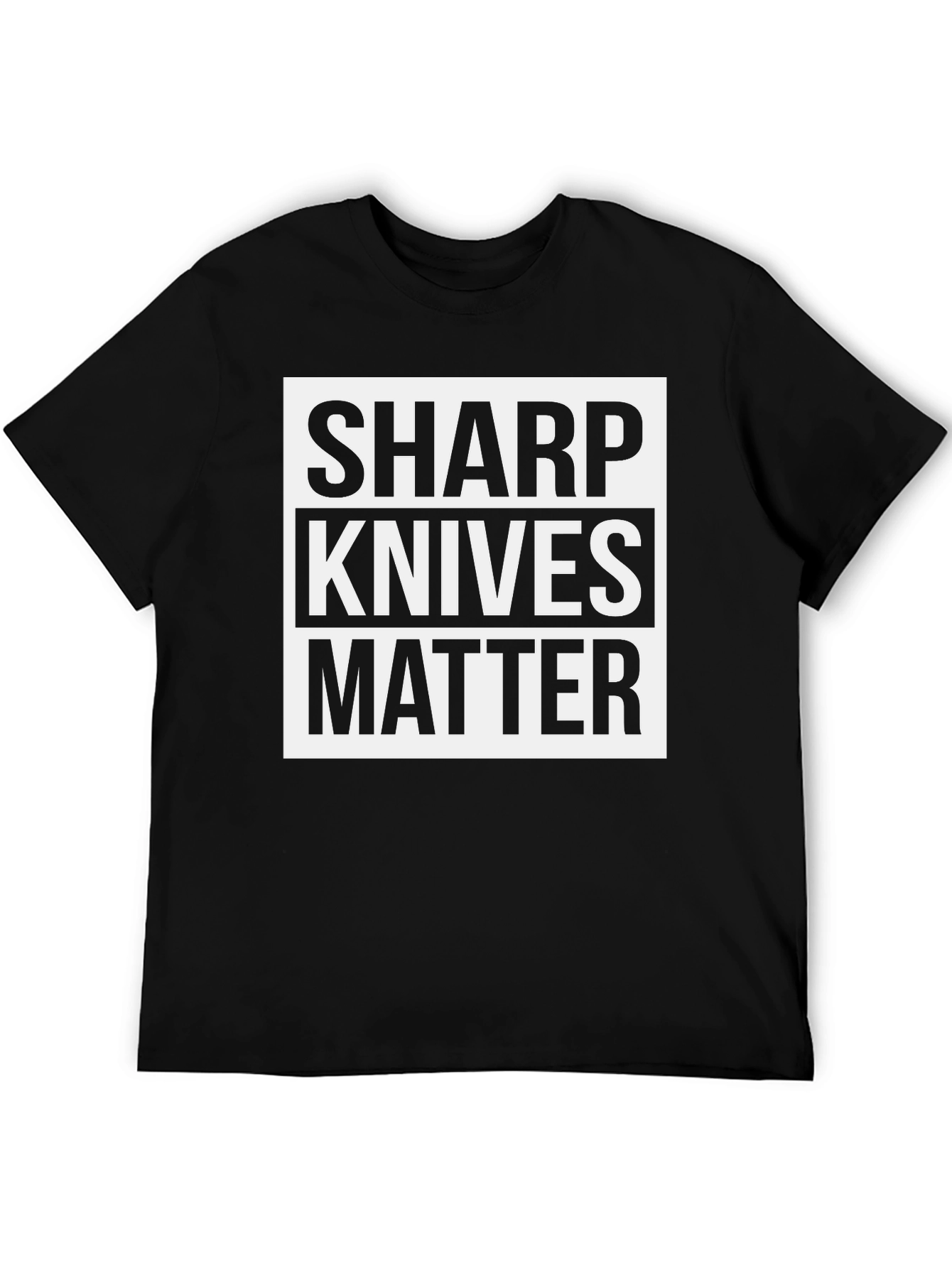 Black Sharp Knives Matter Graphic Tee - Black Cotton view 5