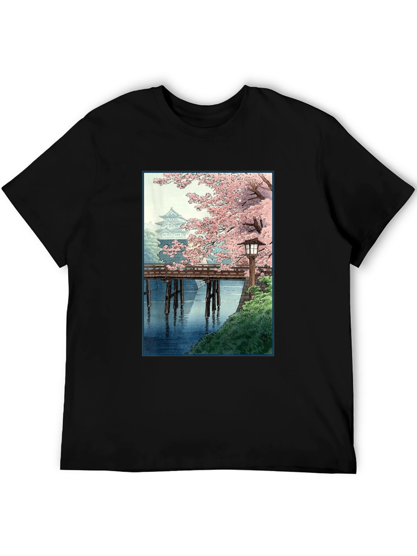 Black Japanese Cherry Blossom T-Shirt view 5