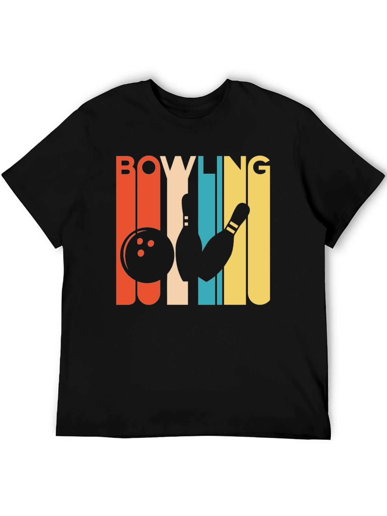 Black Retro Bowling T-Shirt - Vintage Style Graphic Tee view 5