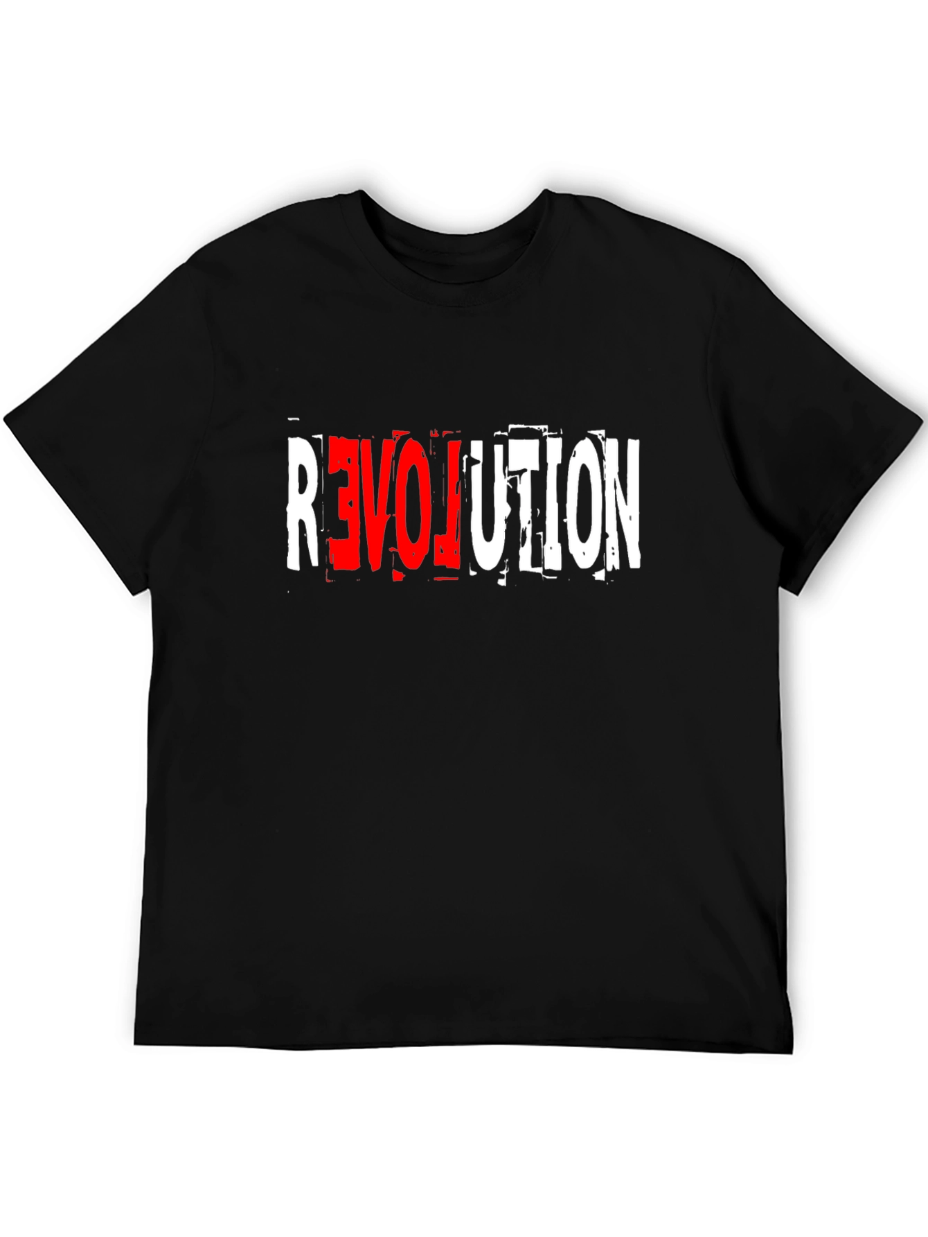 Black Revolution Graphic Tee - Bold Black Cotton T-Shirt view 5