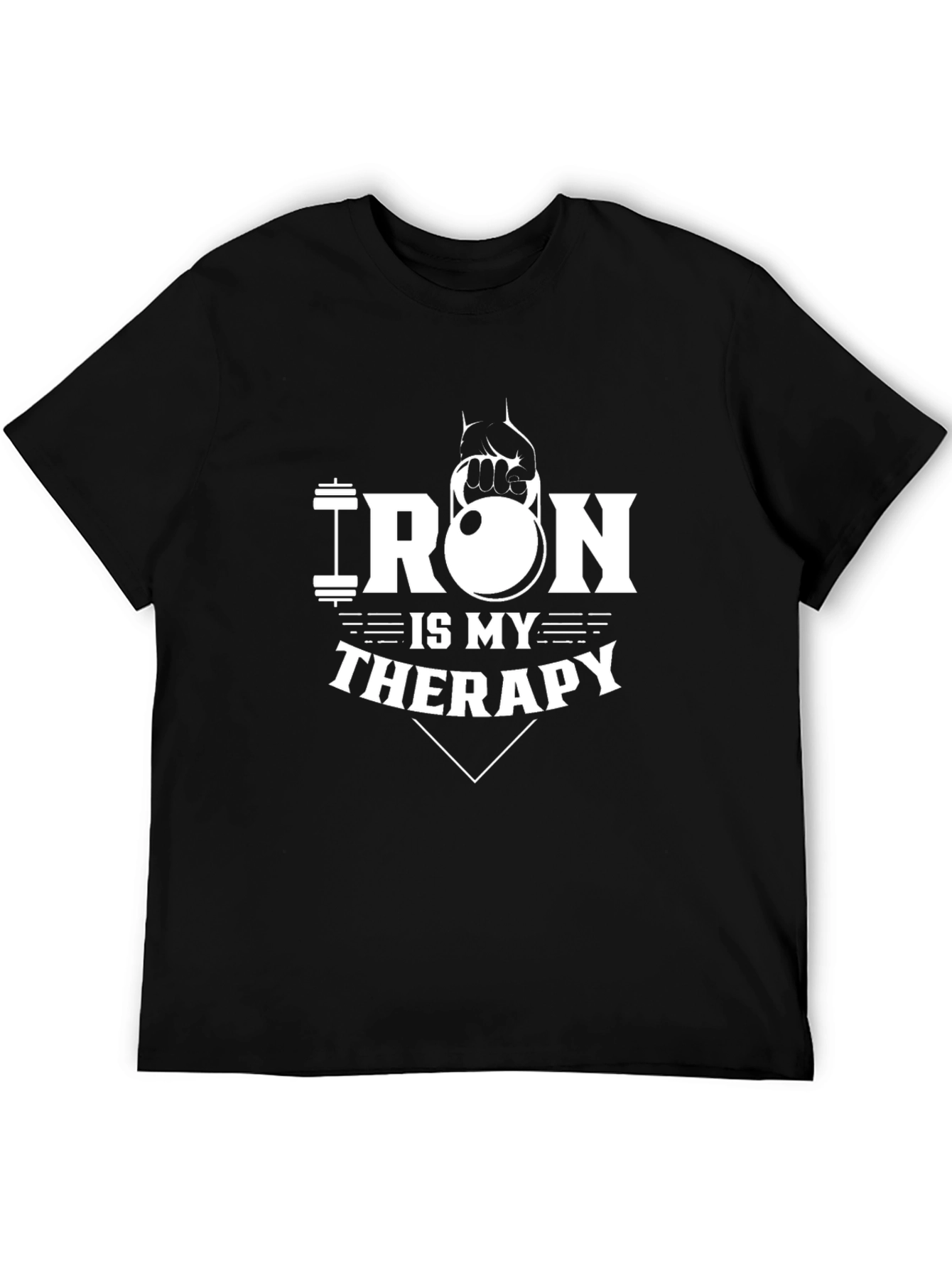 Black Iron is My Therapy T-Shirt - Gym Workout Apparel view 5