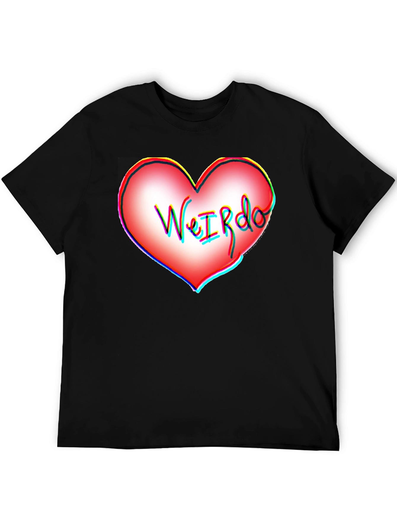 Black WeIRdo Heart Graphic T-Shirt - Unique Design view 5