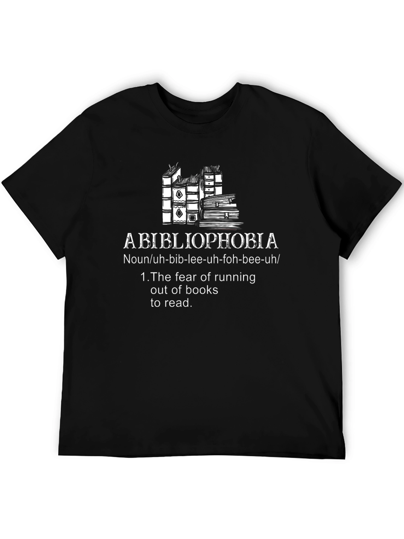 Black Bibliophobia Definition T-Shirt view 5