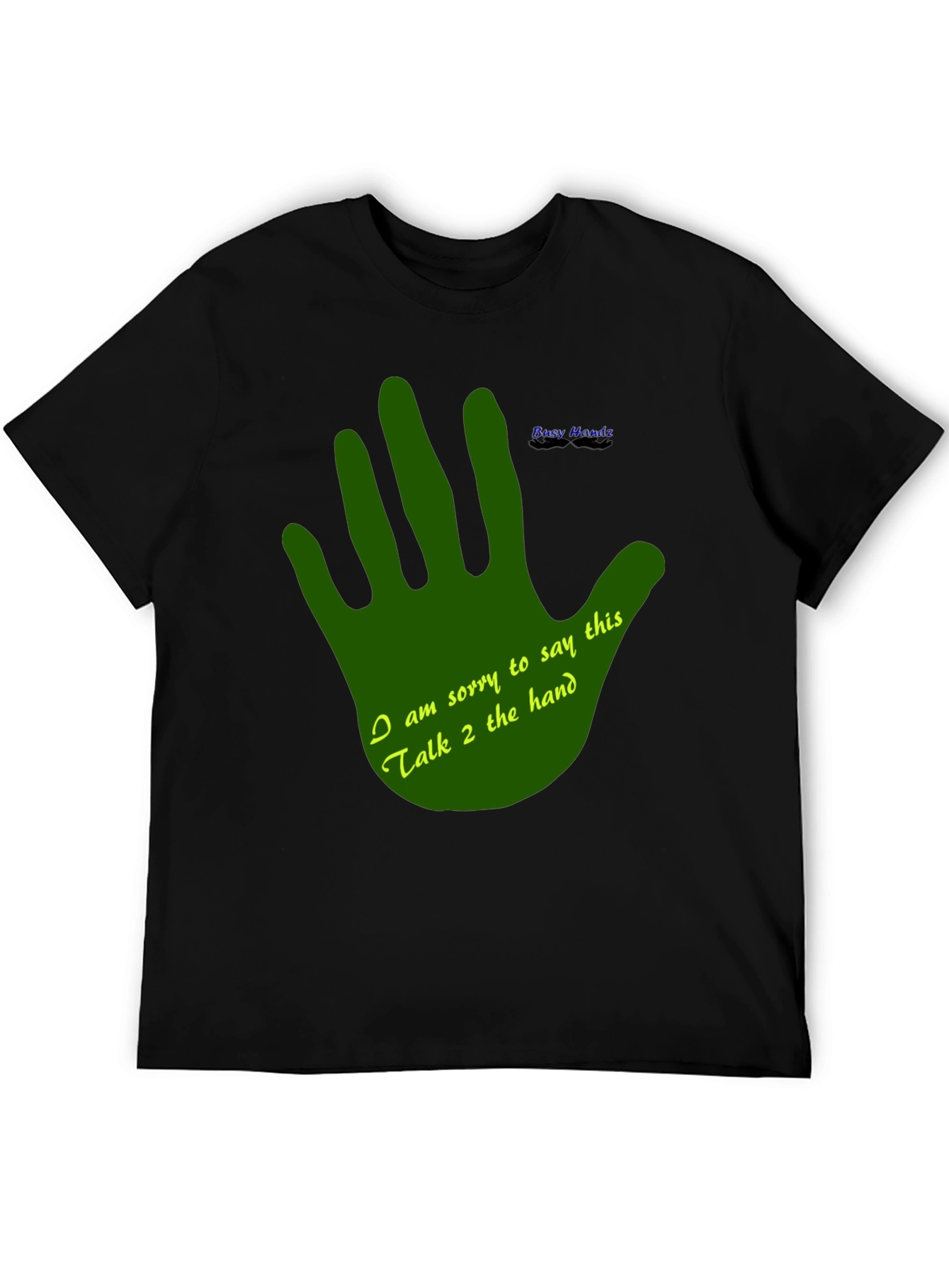 Black Talk to the Hand Graphic T-Shirt - Funny Novelty Tee view 5