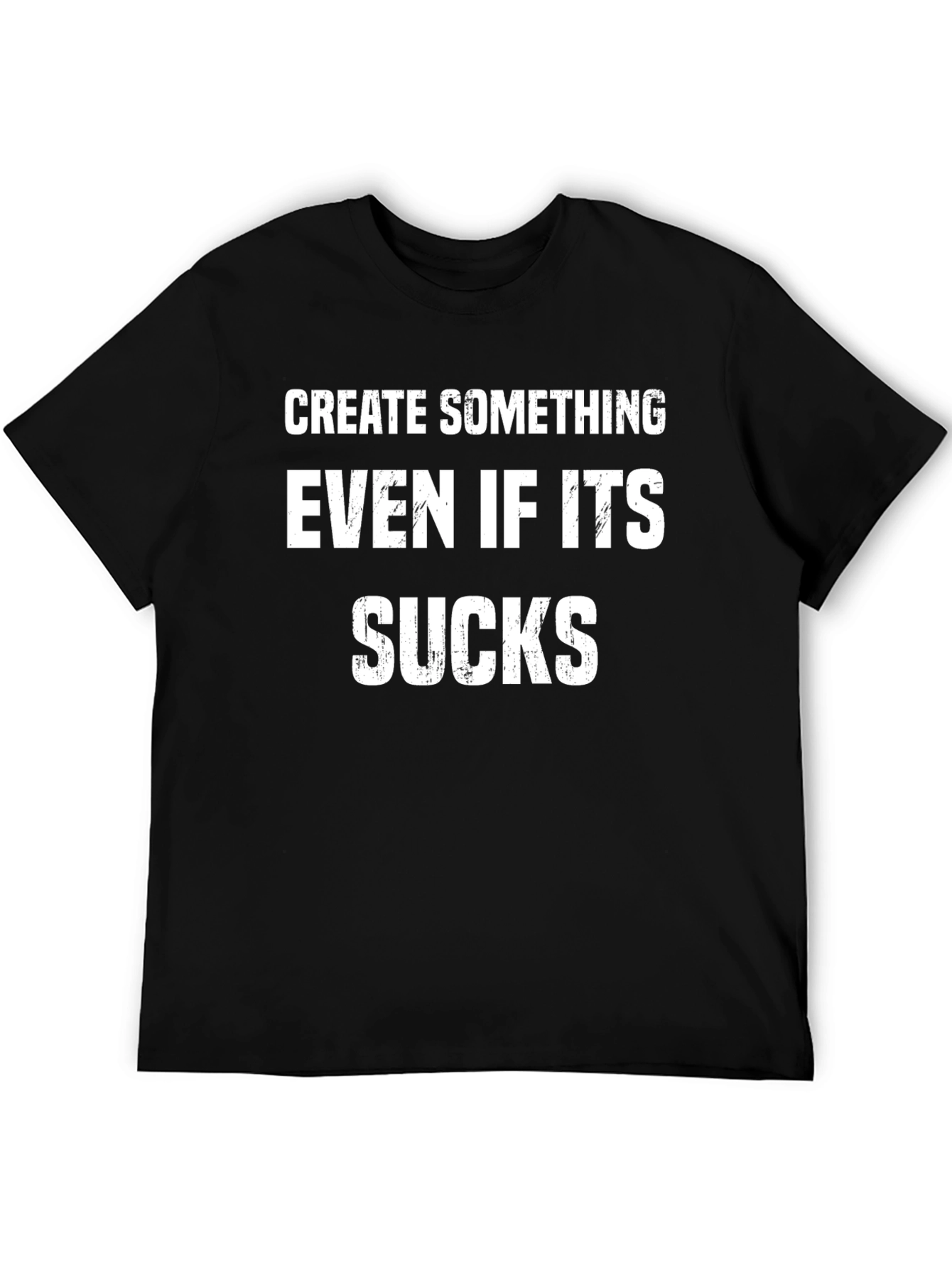 Black Inspirational Graphic T-Shirt - Create Something view 5