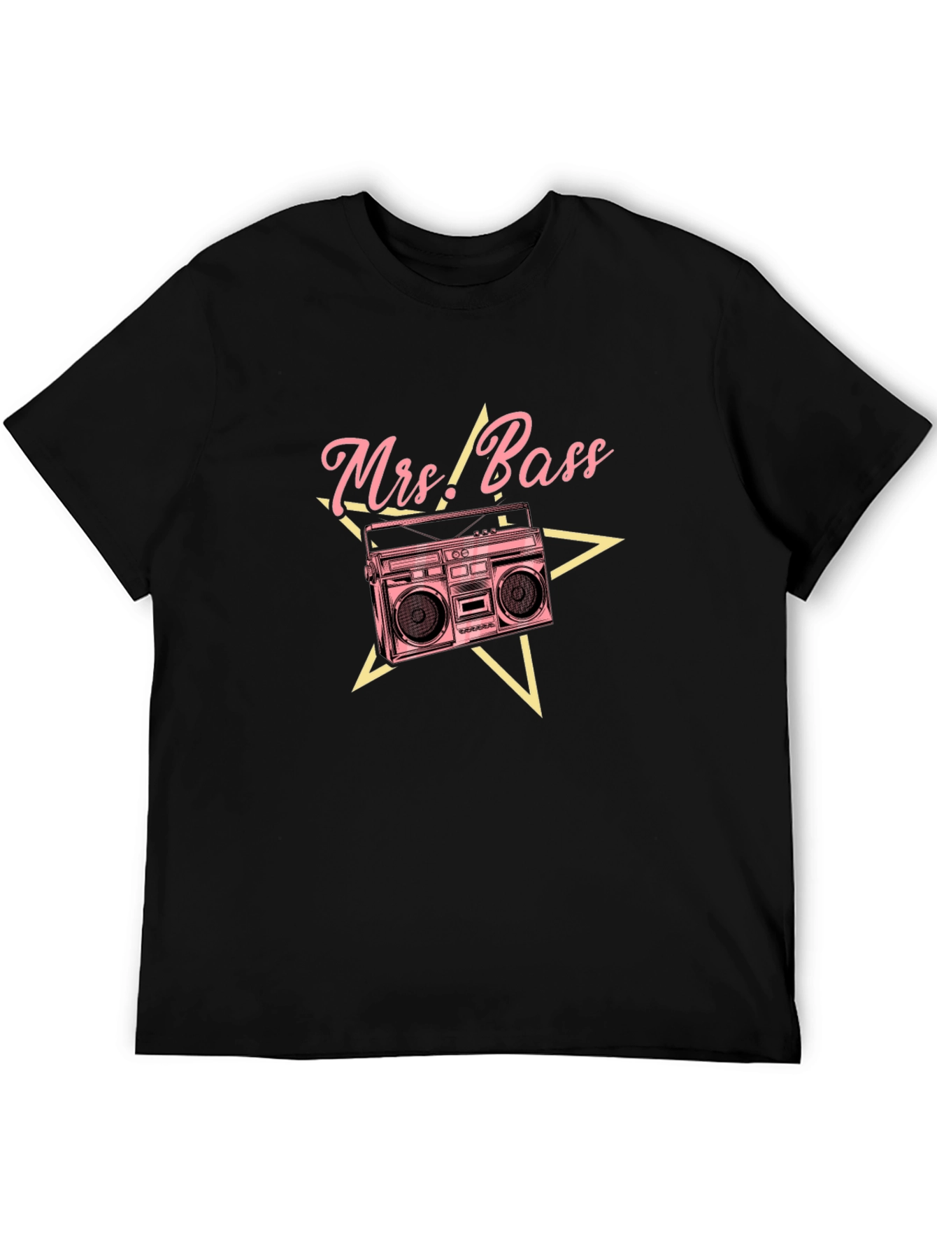Black Mrs. Bass Retro Boombox Graphic Tee view 5