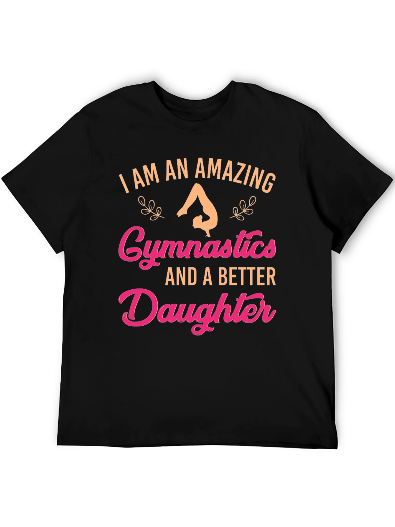 Black Amazing Gymnastics Daughter Graphic Tee view 5