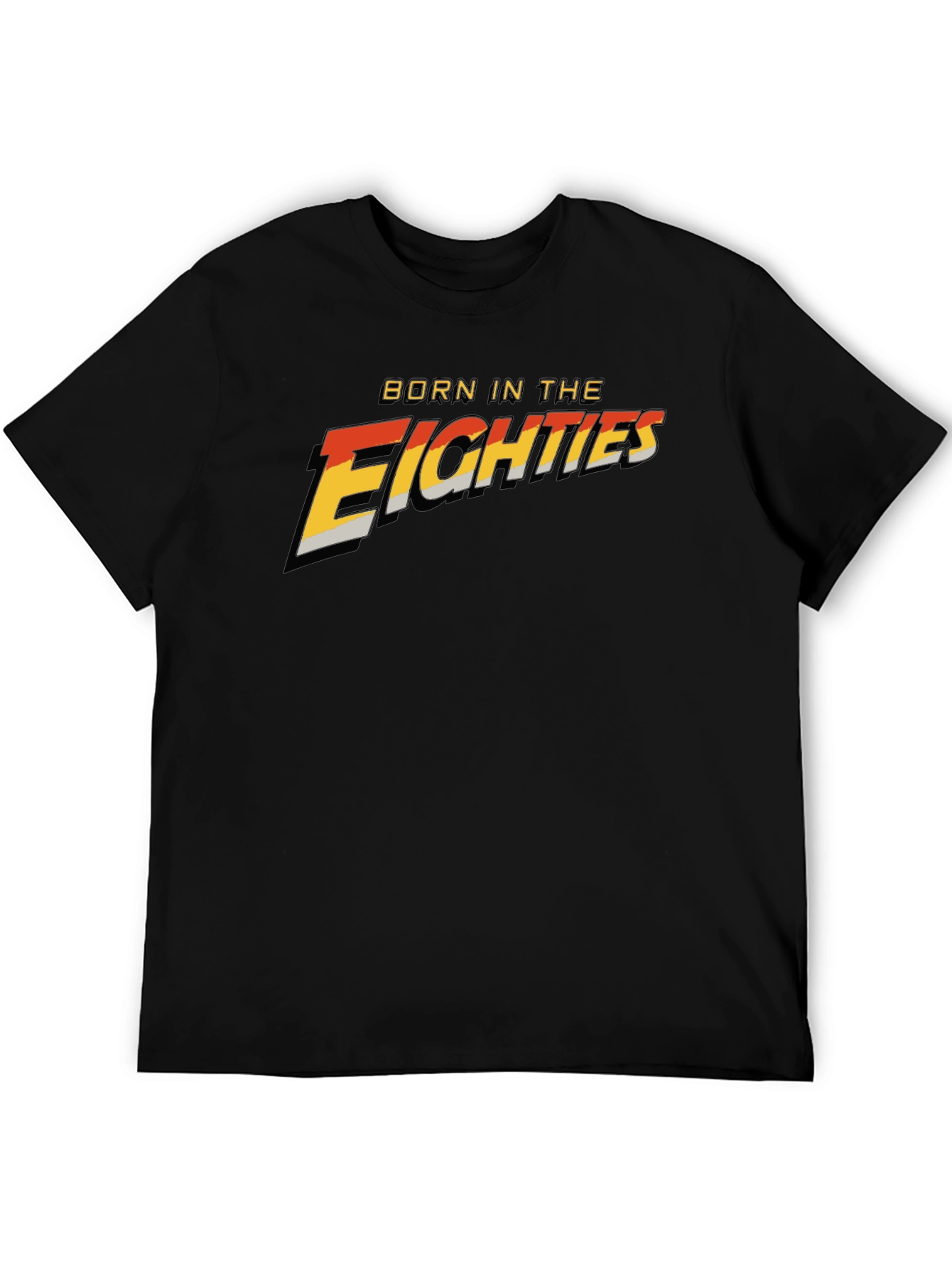 Black Born in the Eighties Retro T-Shirt view 5