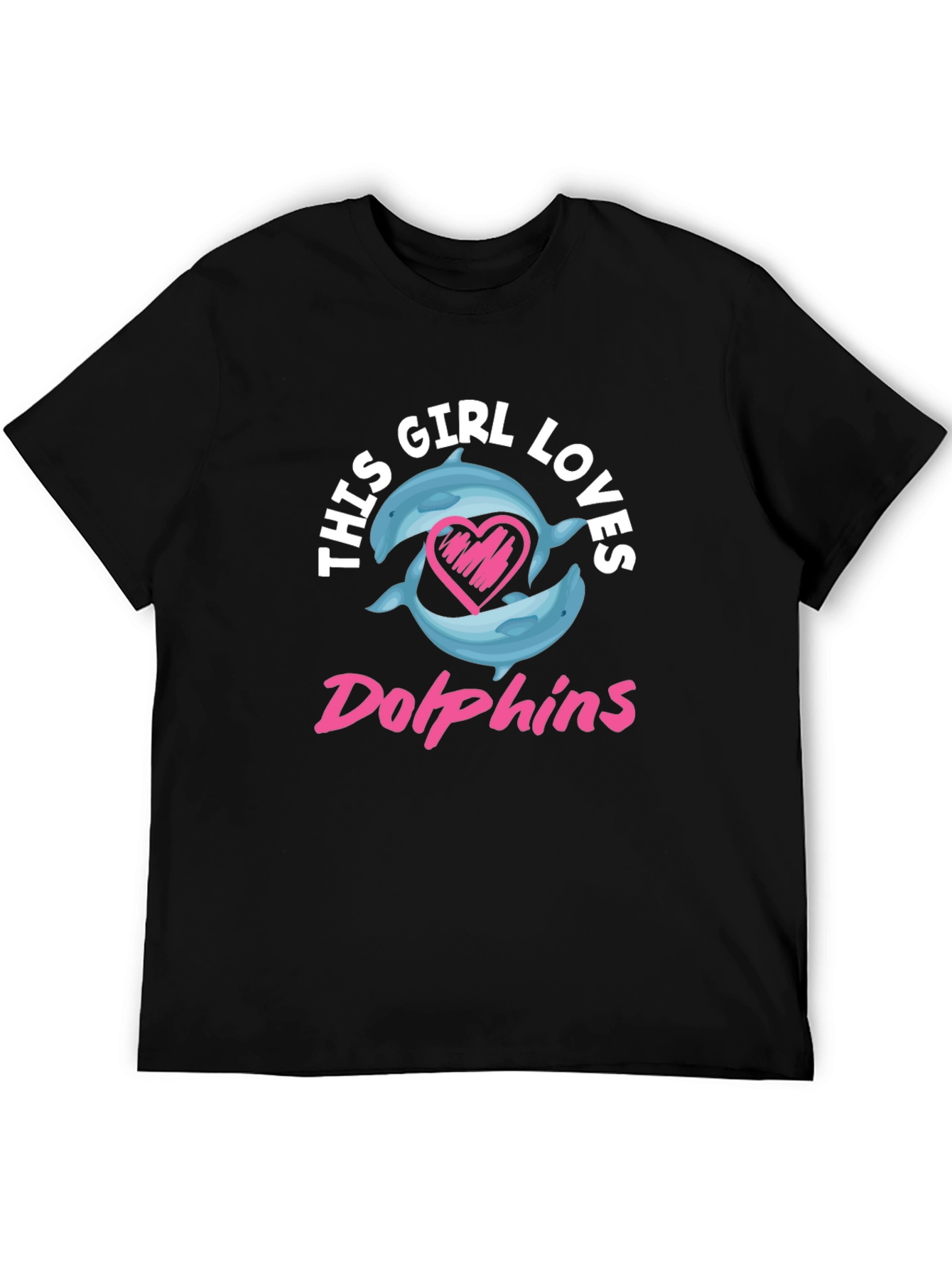 Black Girl Loves Dolphins T-Shirt - Graphic Tee view 5