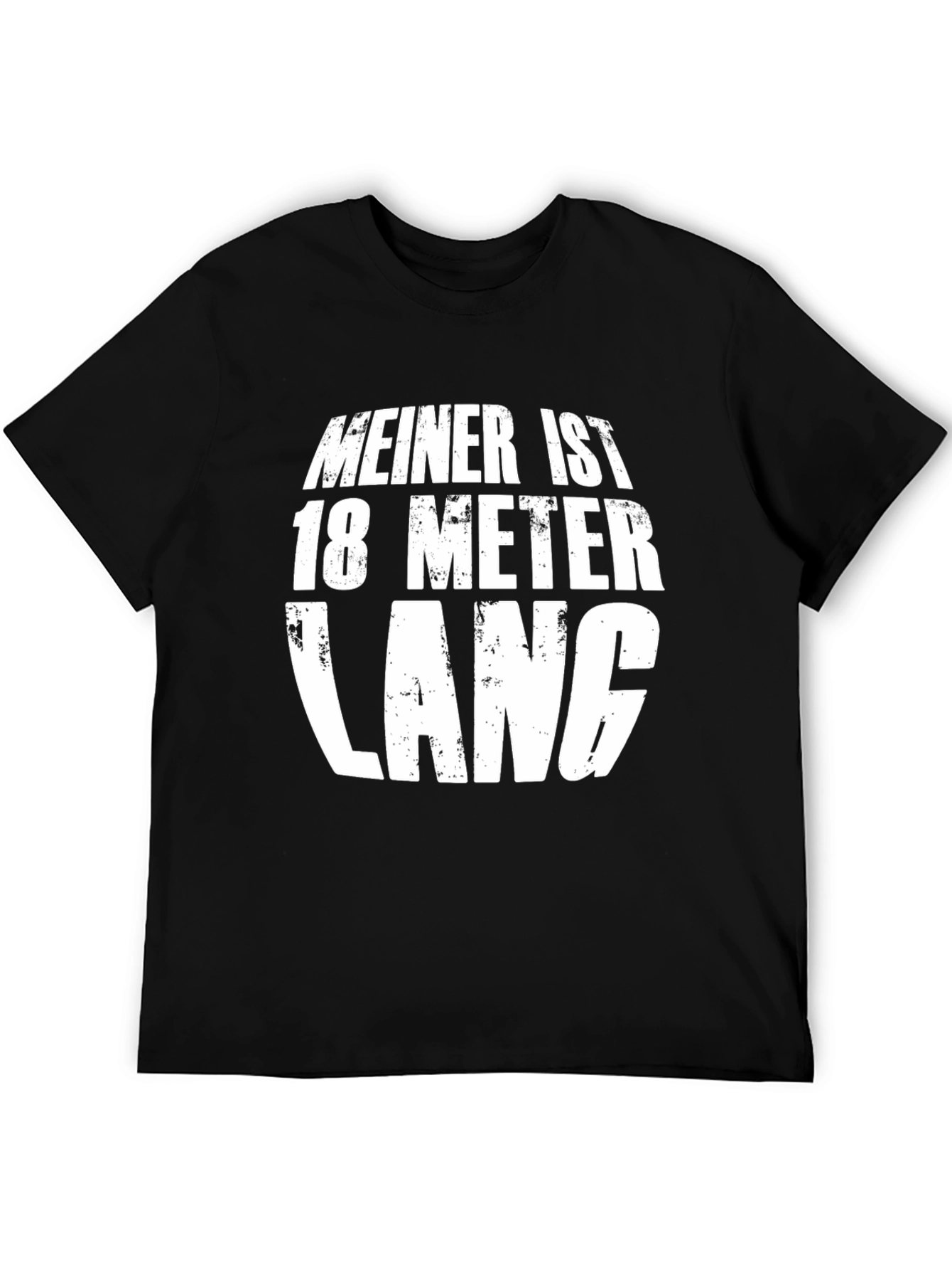 Black Funny "Meiner Ist 18 Meter Lang" T-Shirt view 5
