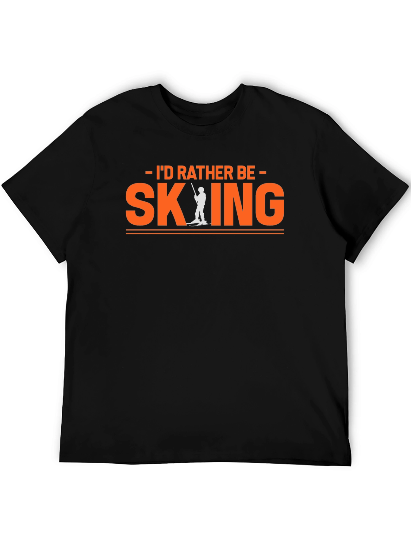 Black I'd Rather Be Skiing T-Shirt view 5