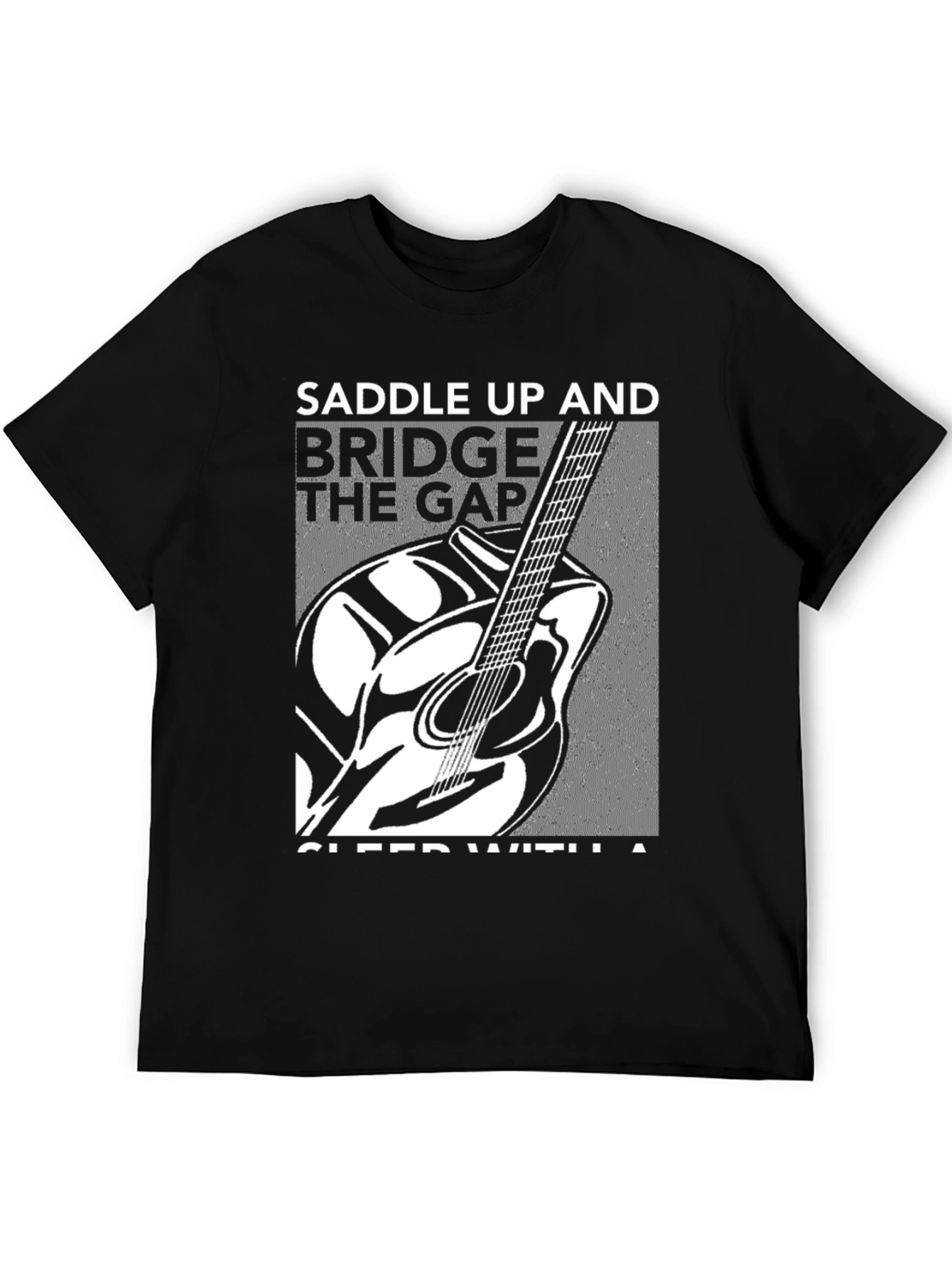 Black Saddle Up Guitar Graphic Black T-Shirt view 5