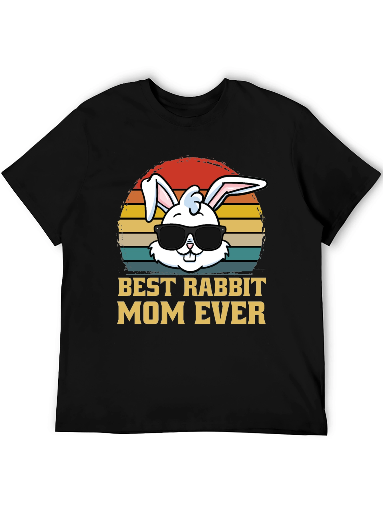 Black Best Rabbit Mom Ever T-Shirt view 5