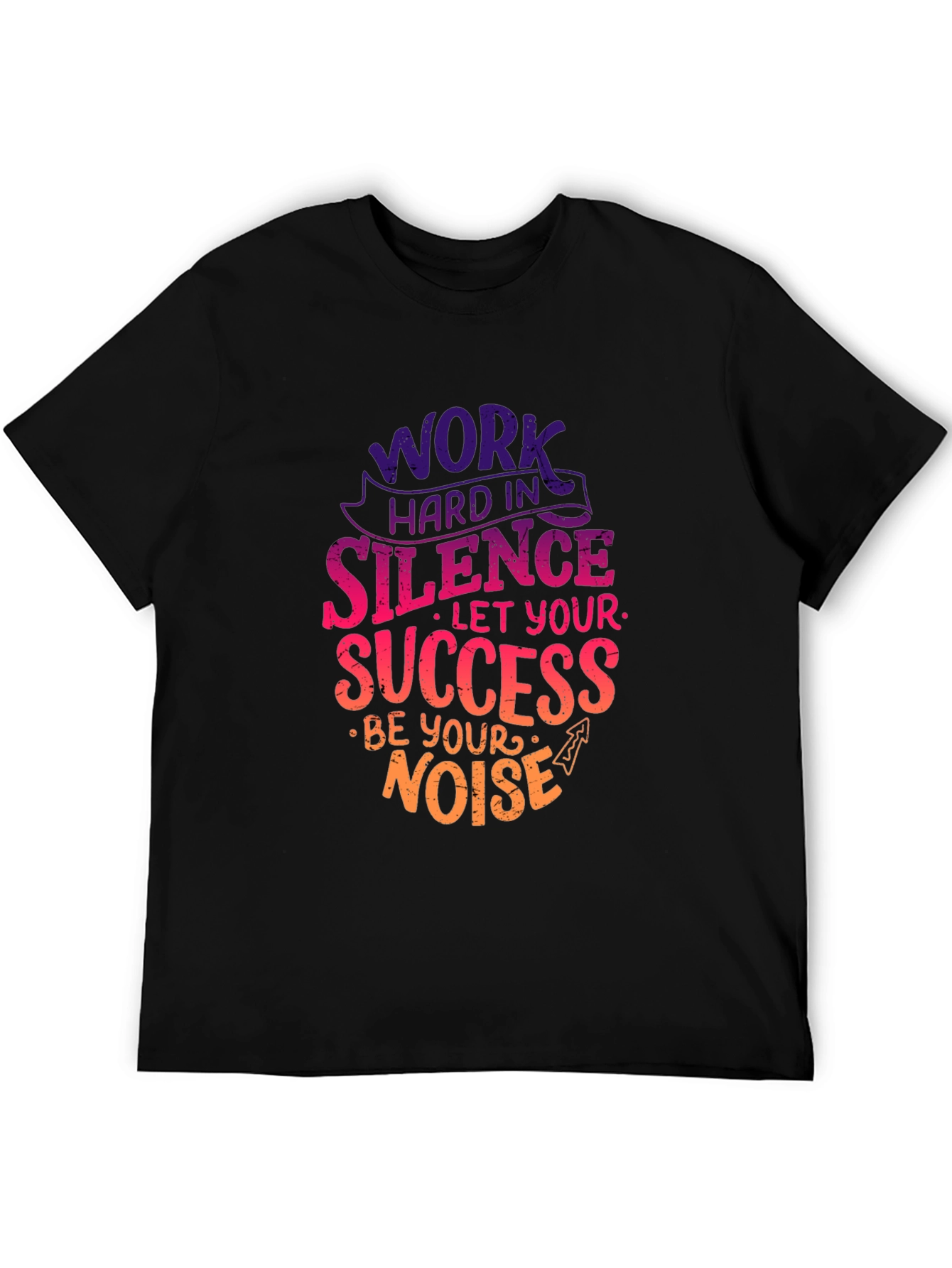 Black Work Hard in Silence T-Shirt Motivational Quote Tee view 5
