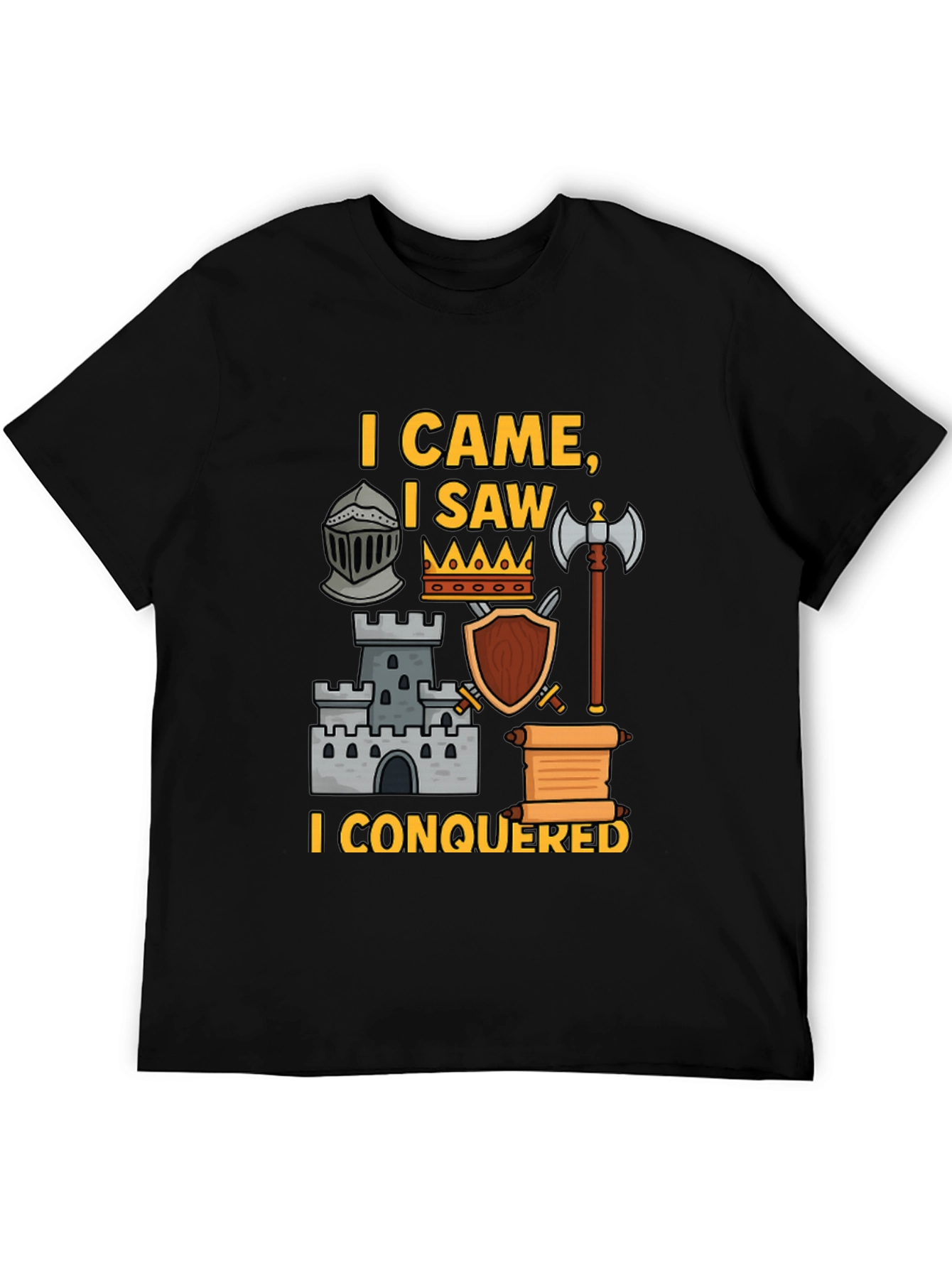 Black I Came, I Saw, I Conquered Graphic T-Shirt view 5