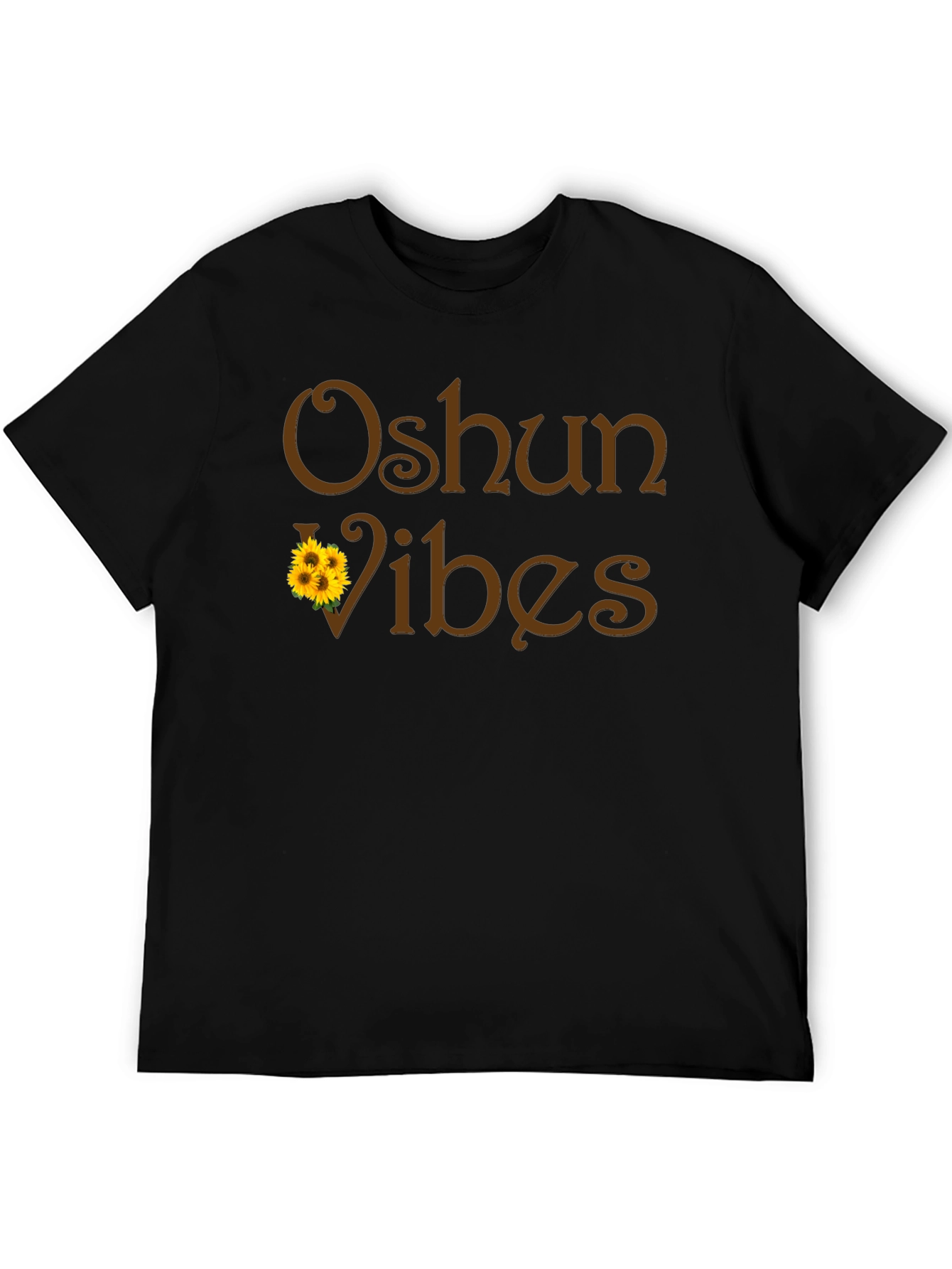 Black Oshun Vibes Black Graphic T-Shirt view 5