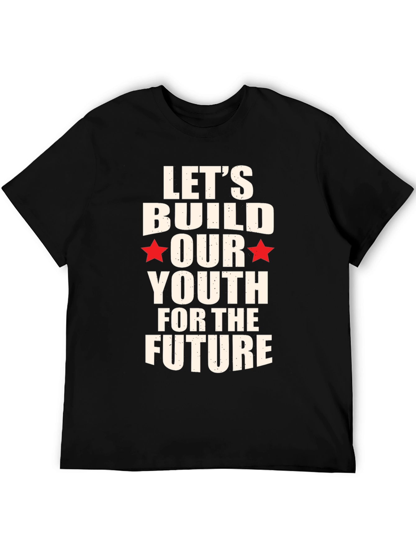 Black Build Our Youth T-Shirt - Positive Message Graphic Tee view 5