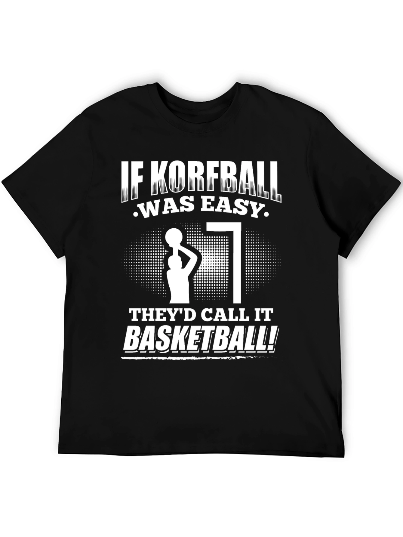 Black Funny Korfball T-Shirt view 5