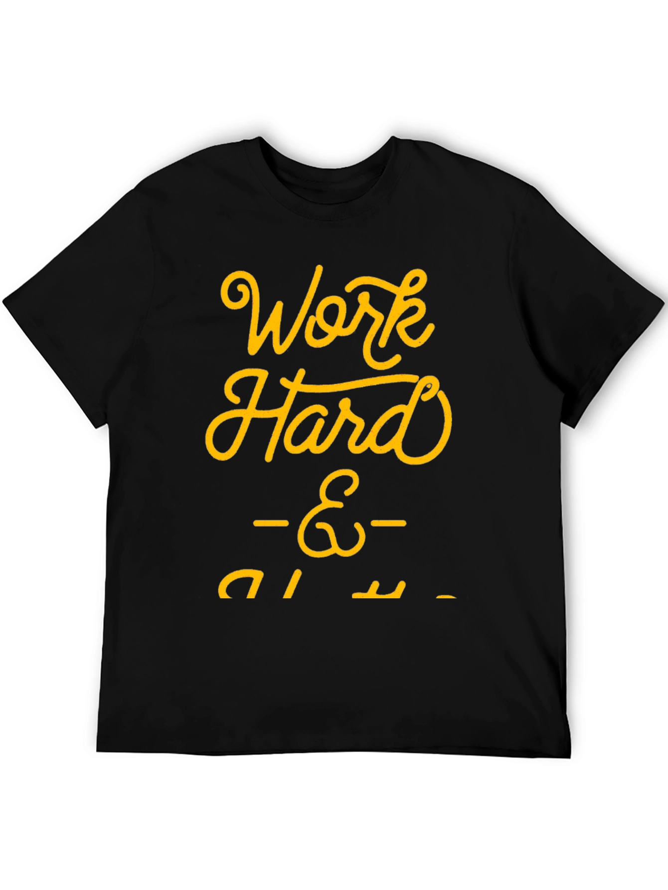 Black Work Hard Play Harder Black Graphic Tee view 5