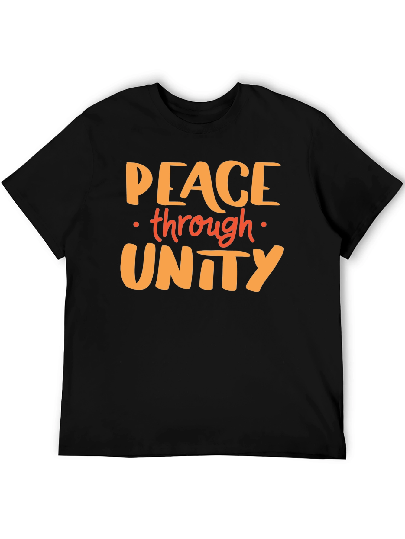 Black Peace Through Unity Graphic Tee - Black view 5