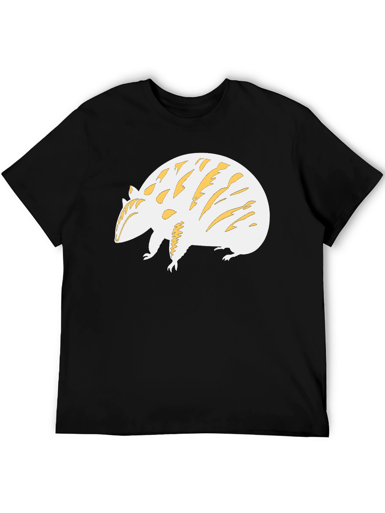 Black Unique Armadillo Graphic Tee - Black Cotton Blend view 5