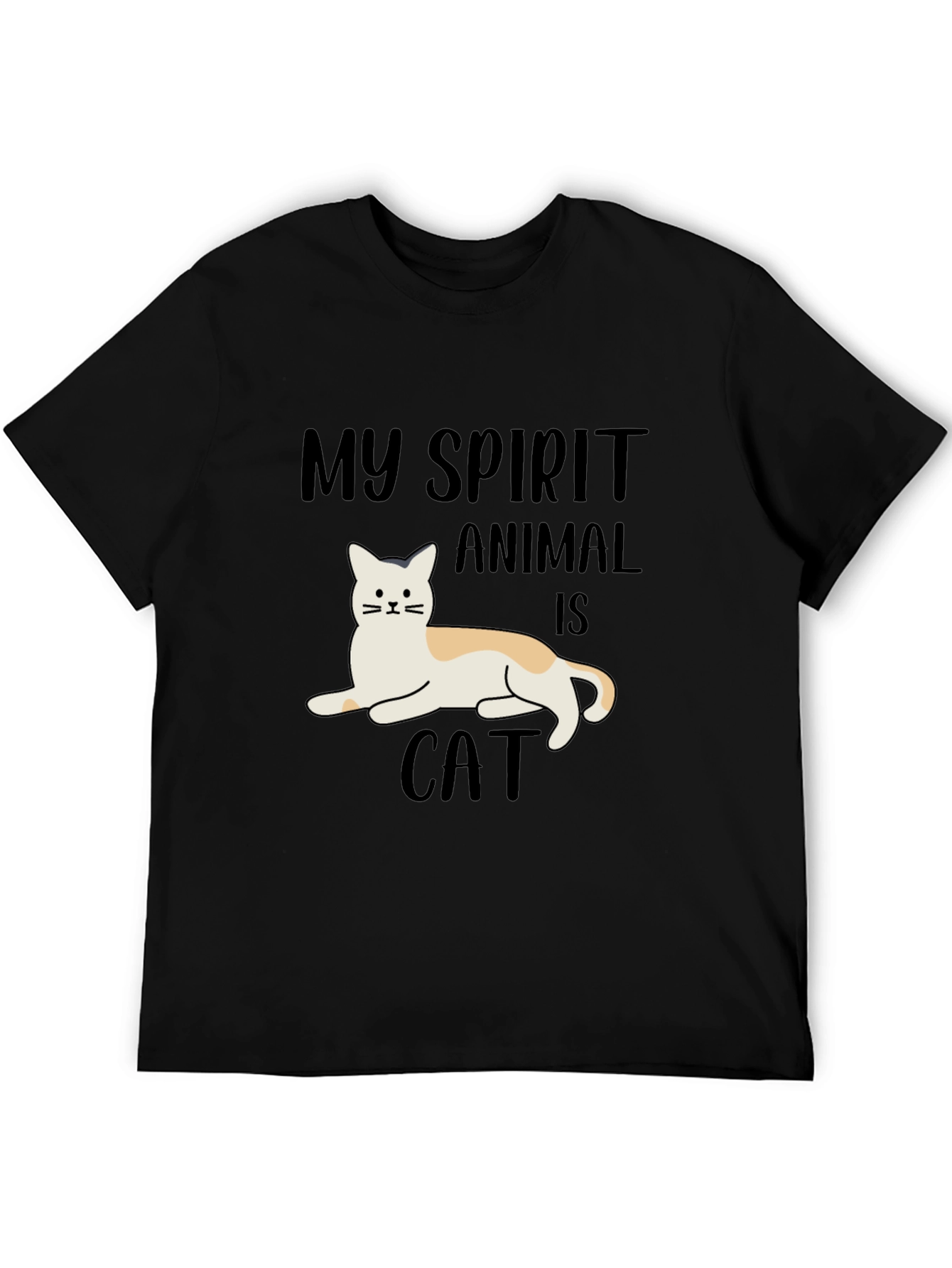 Black My Spirit Animal is Cat T-Shirt view 5